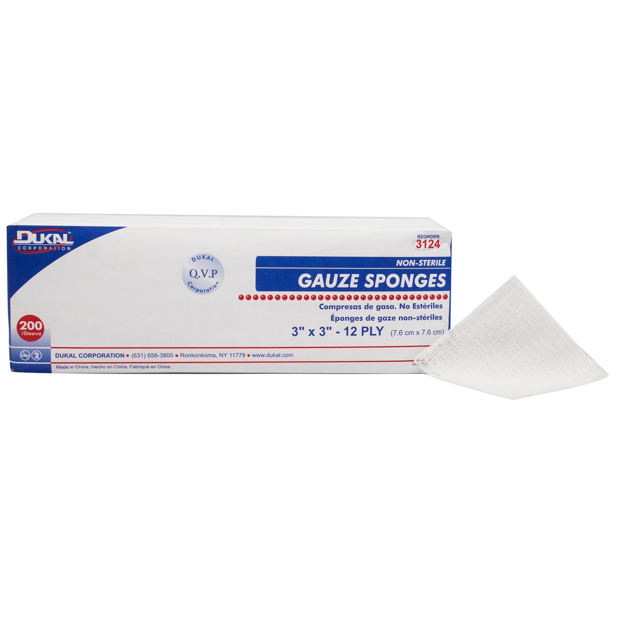 12-Ply Gauze Sponges, 3” x 3”