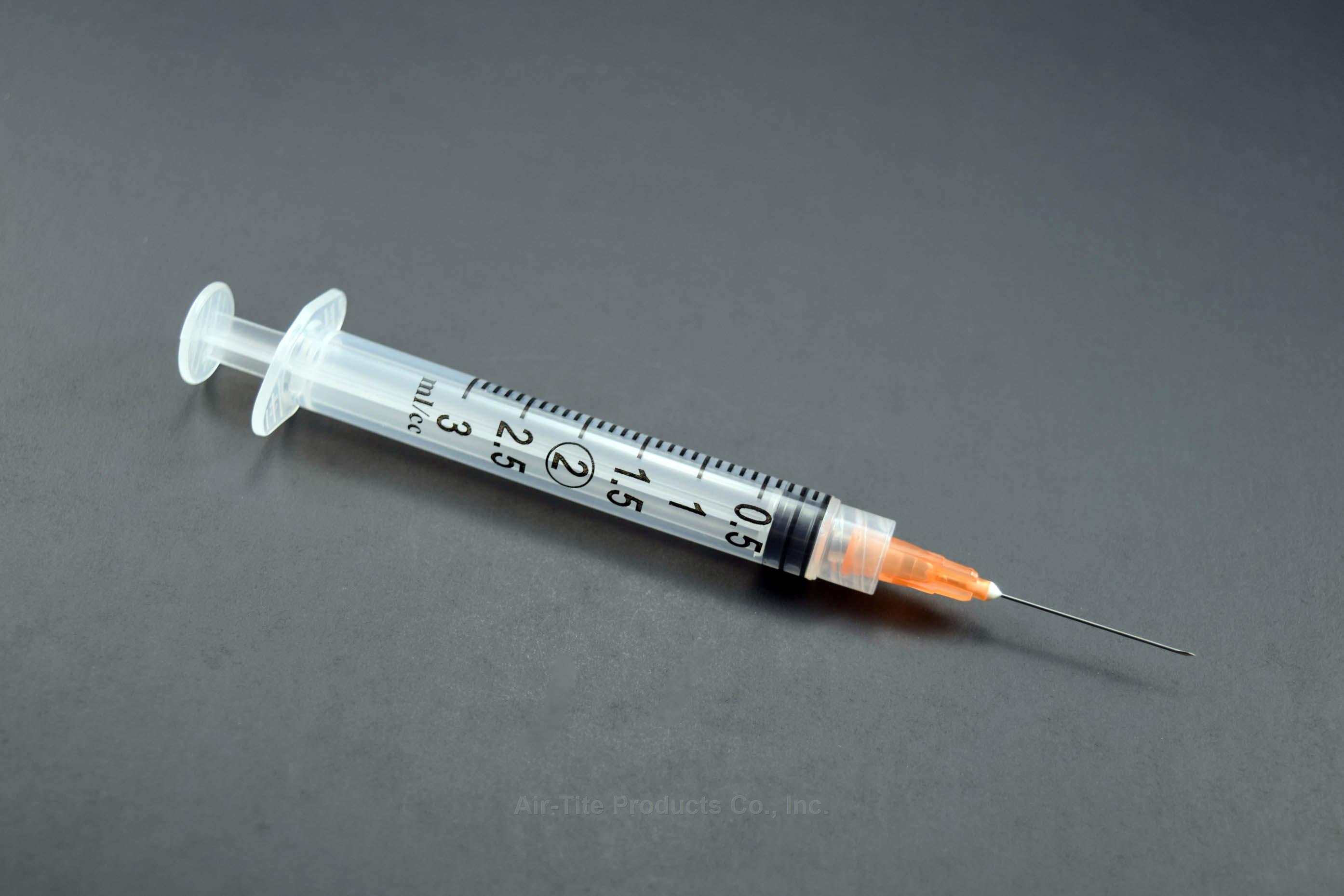 3cc Syringe/Needle Combination with Luer-Lock Tip, 25g x 1 1/2", Dark Blue