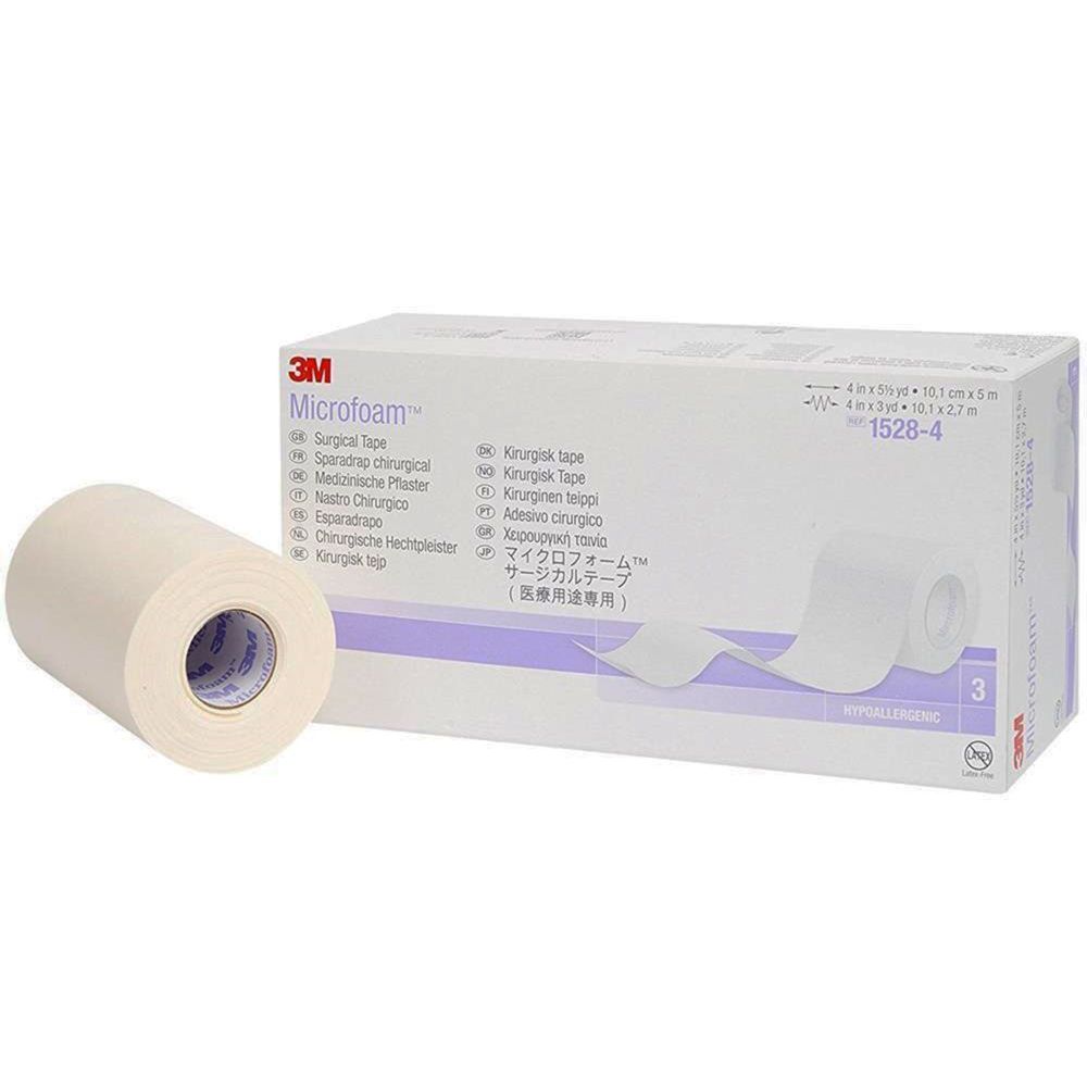3M™ Microfoam™ Surgical Tape, White, 4" x 5 1/2 yds