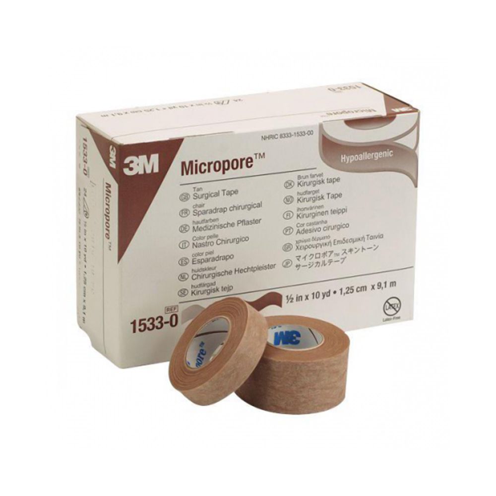 3M™ Micropore™ Surgical Tape, Tan, 1/2" x 10 yds
