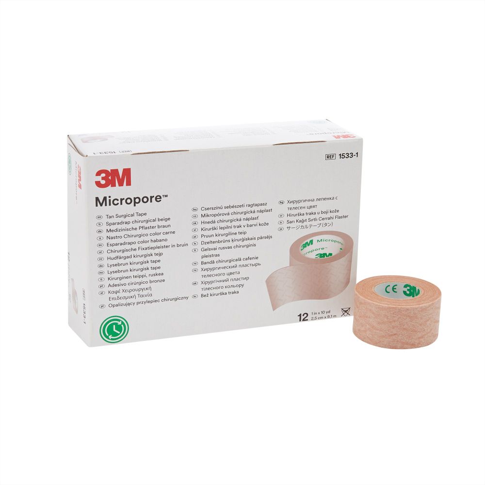 3M™ Micropore™ Surgical Tape, Tan, 1" x 10 yds