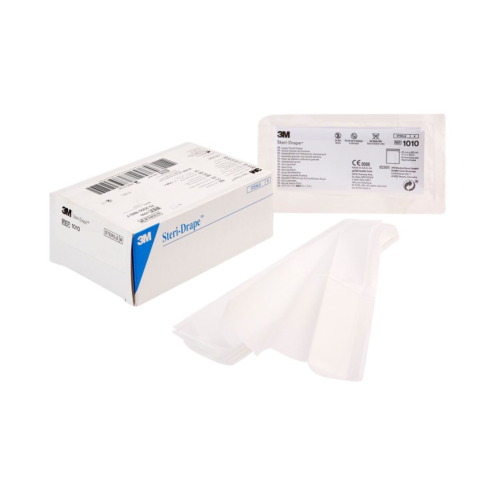 3M™ Steri-Drape™ Clear Polyethylene Plastic Towel w/Adhesive Strip 17" x23" Sterile