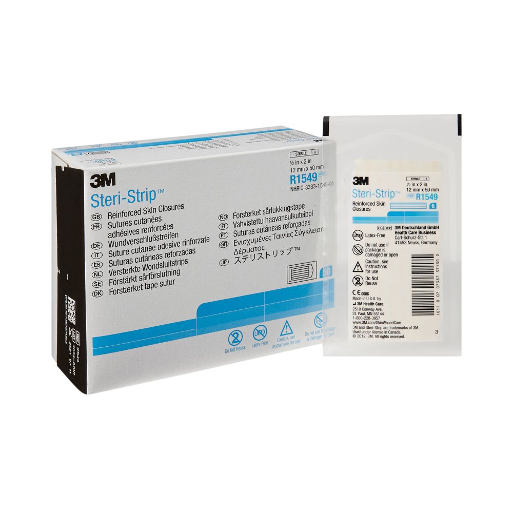 3M™ Steri-Strip™ Adhesive Skin Closures, Reinforced, 1/2" x 2"