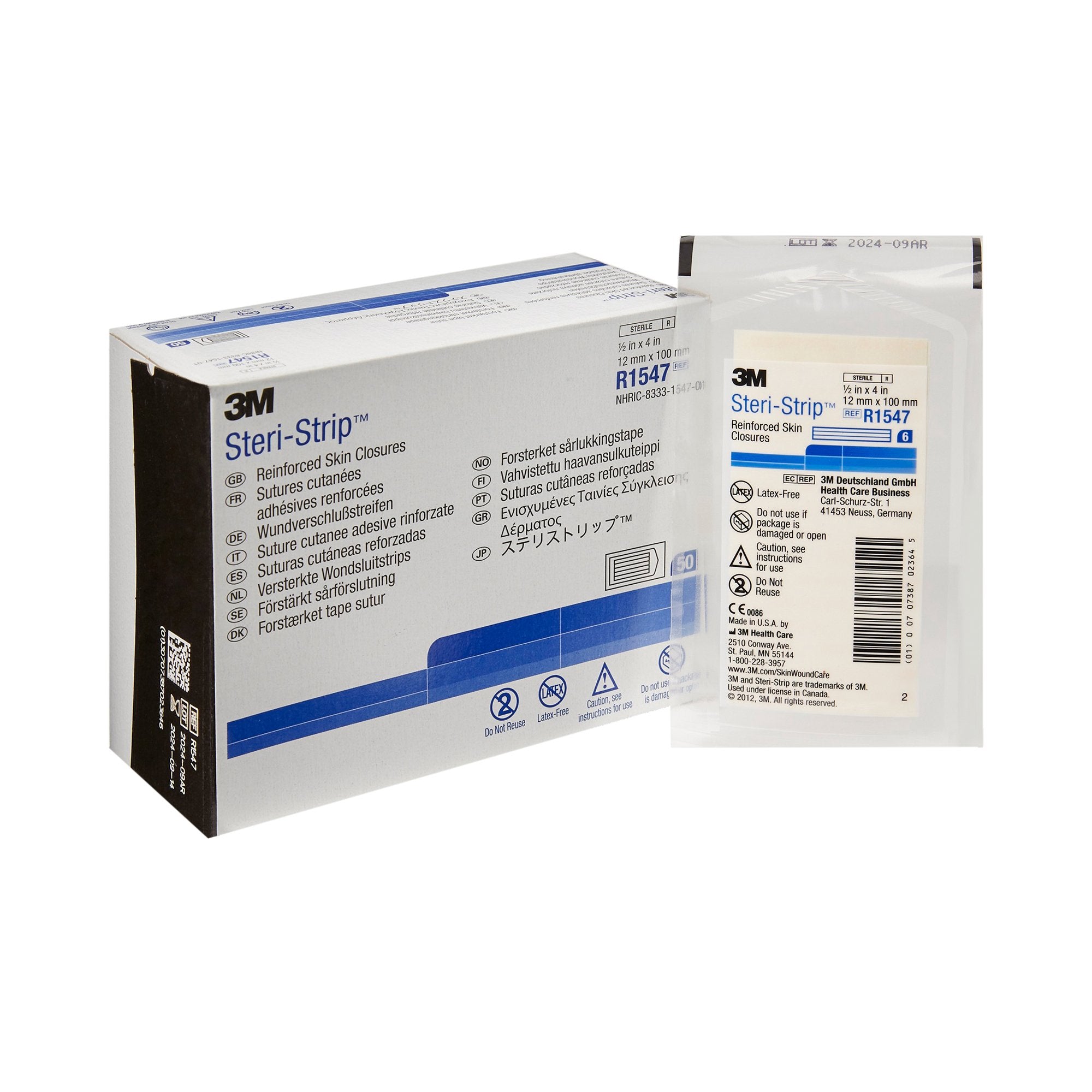 3M™ Steri-Strip™ Adhesive Skin Closures, Reinforced, 1/2" x 4"