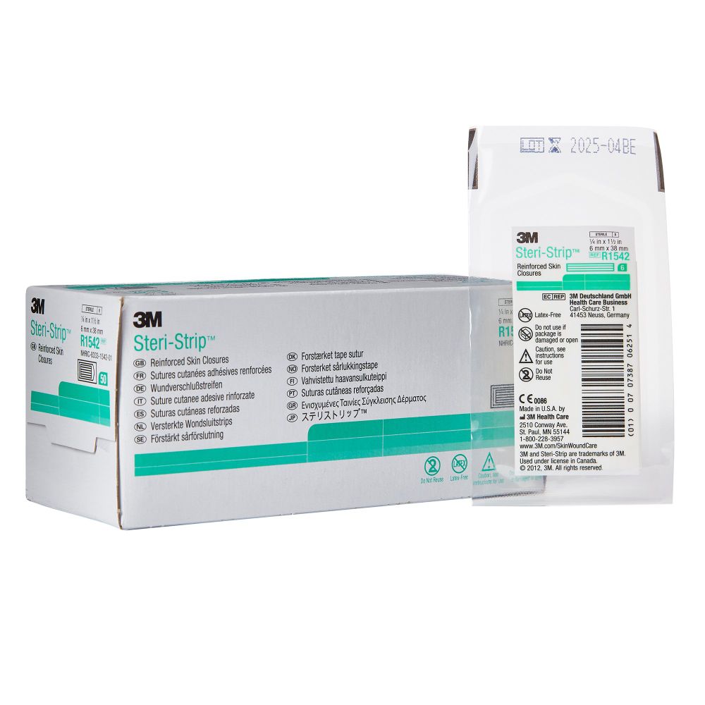 3M™ Steri-Strip™ Adhesive Skin Closures, Reinforced, 1/4" x 1 1/2"