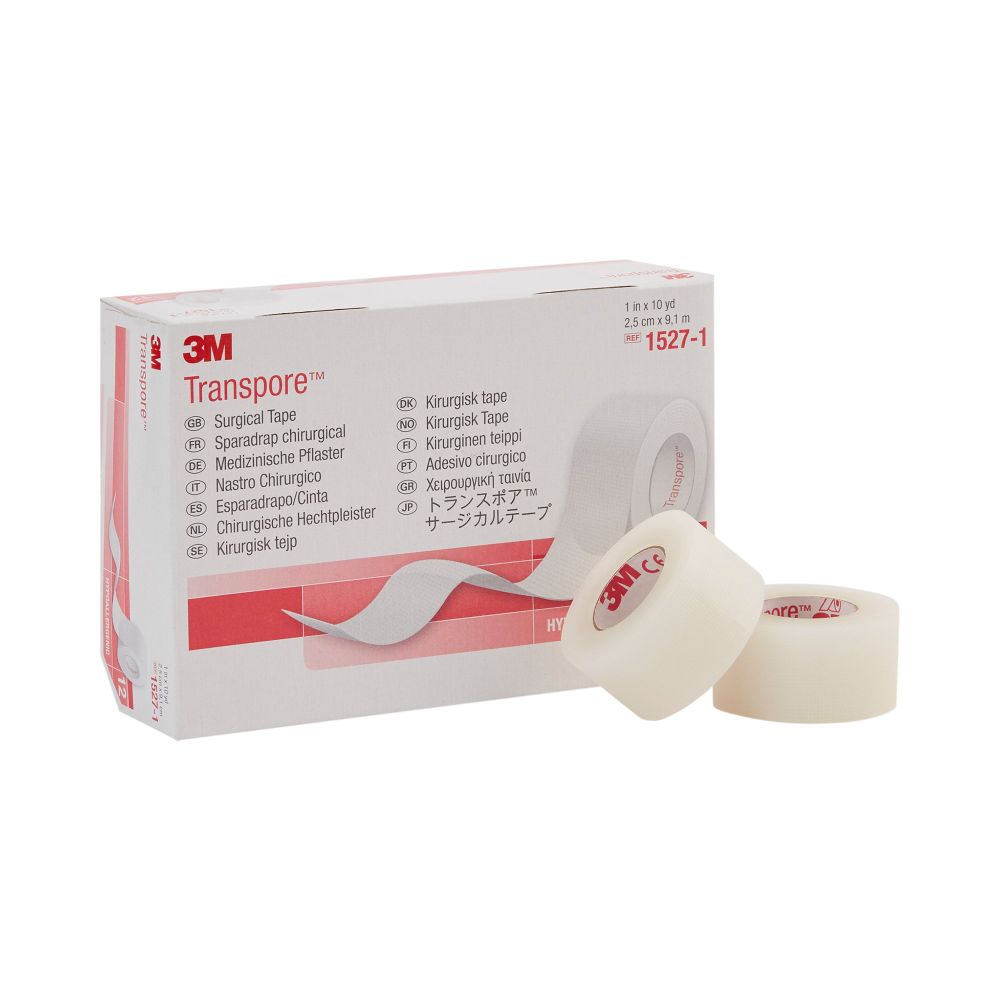 3M™ Transpore™ Surgical Tape, Bi-Directional Tear, 1" x 10 yds