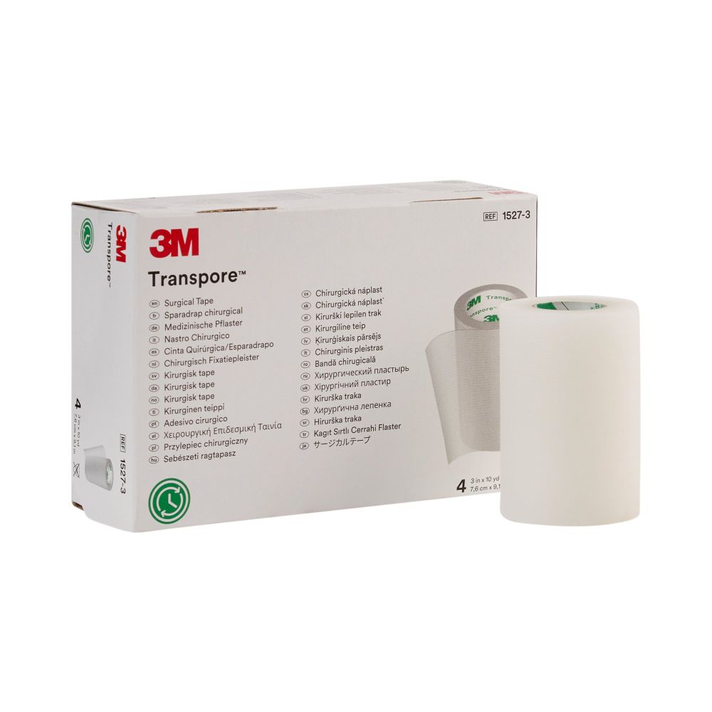 3M™ Transpore™ Surgical Tape, Bi-Directional Tear, 3"x10 yds