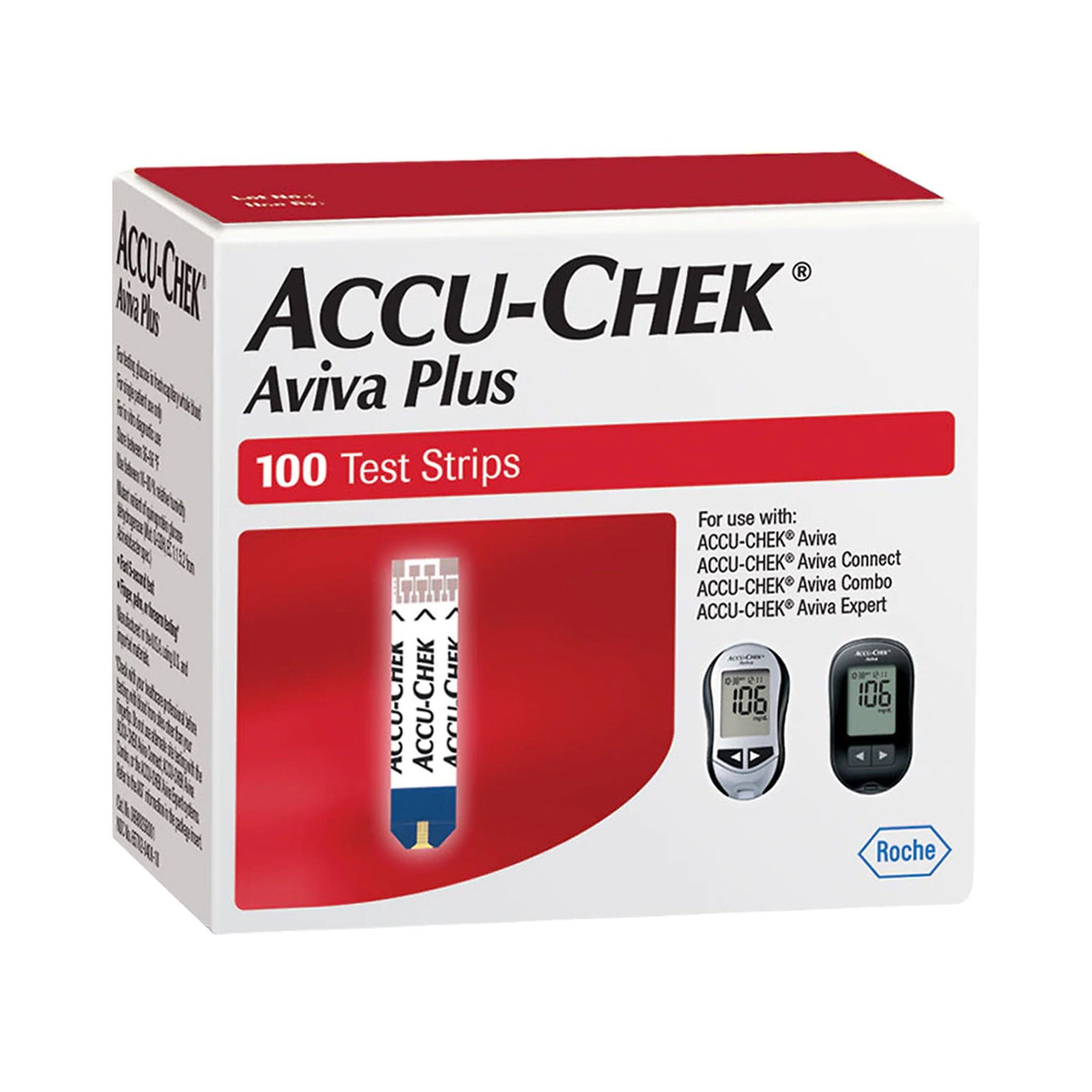 Accu-Chek® Aviva Plus Blood Glucose Test Strips, 100ct., Retail