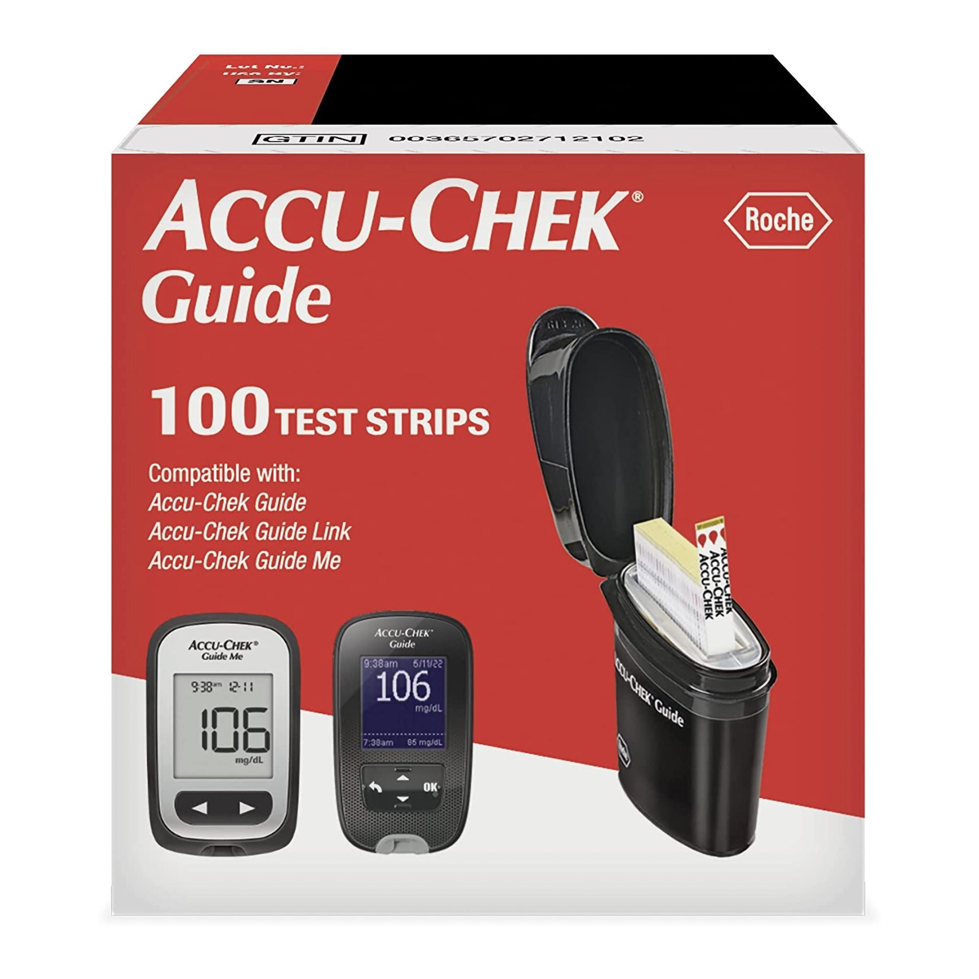 Accu-Chek® Guide Blood Glucose Test Strips, 100ct., Retail