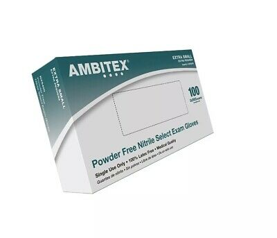 AMBITEX® Select Series N400 Exam Glove, Nitrile, Powder Free, Blue, X-Small, 3 Mil