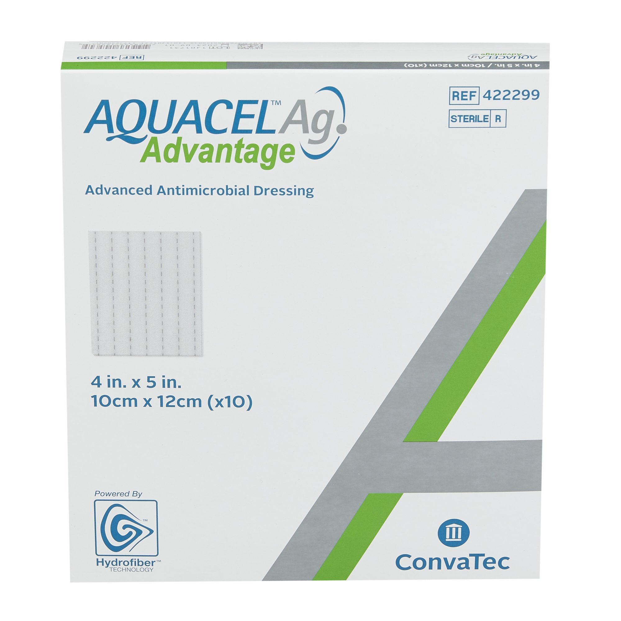 AQUACEL® Ag Advantage Enhanced Hydrofiber Dressing with Silver 4x5" (10x12cm)