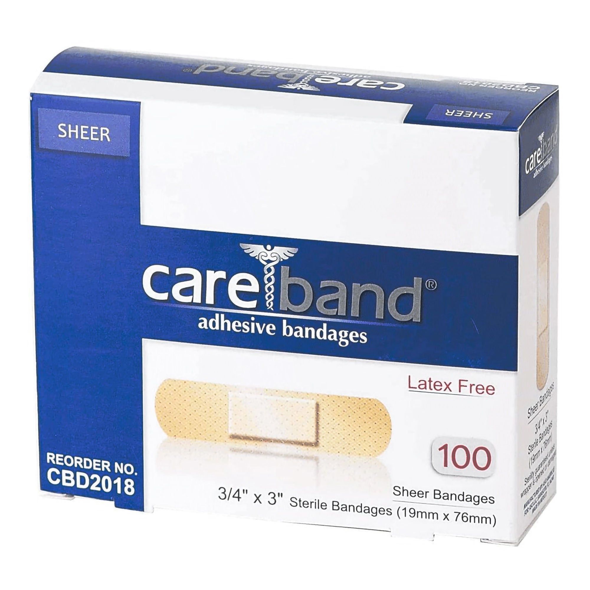 ASO Careband™ Sheer Strip Bandage, 3/4" x 3"