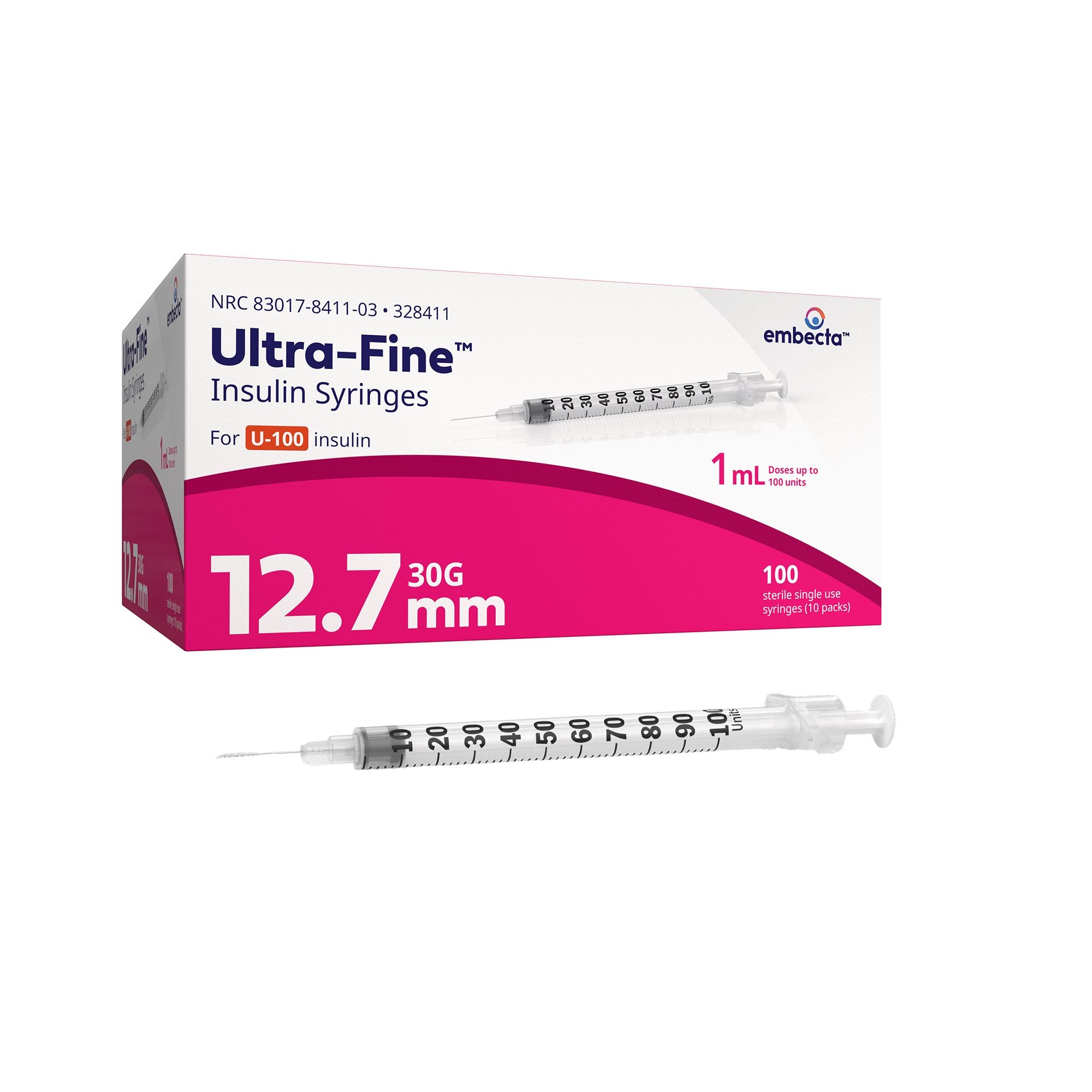 BD™ Insulin Syringe Ultra-Fine™ Needle, 1 cc, 30 G x 12.7 mm