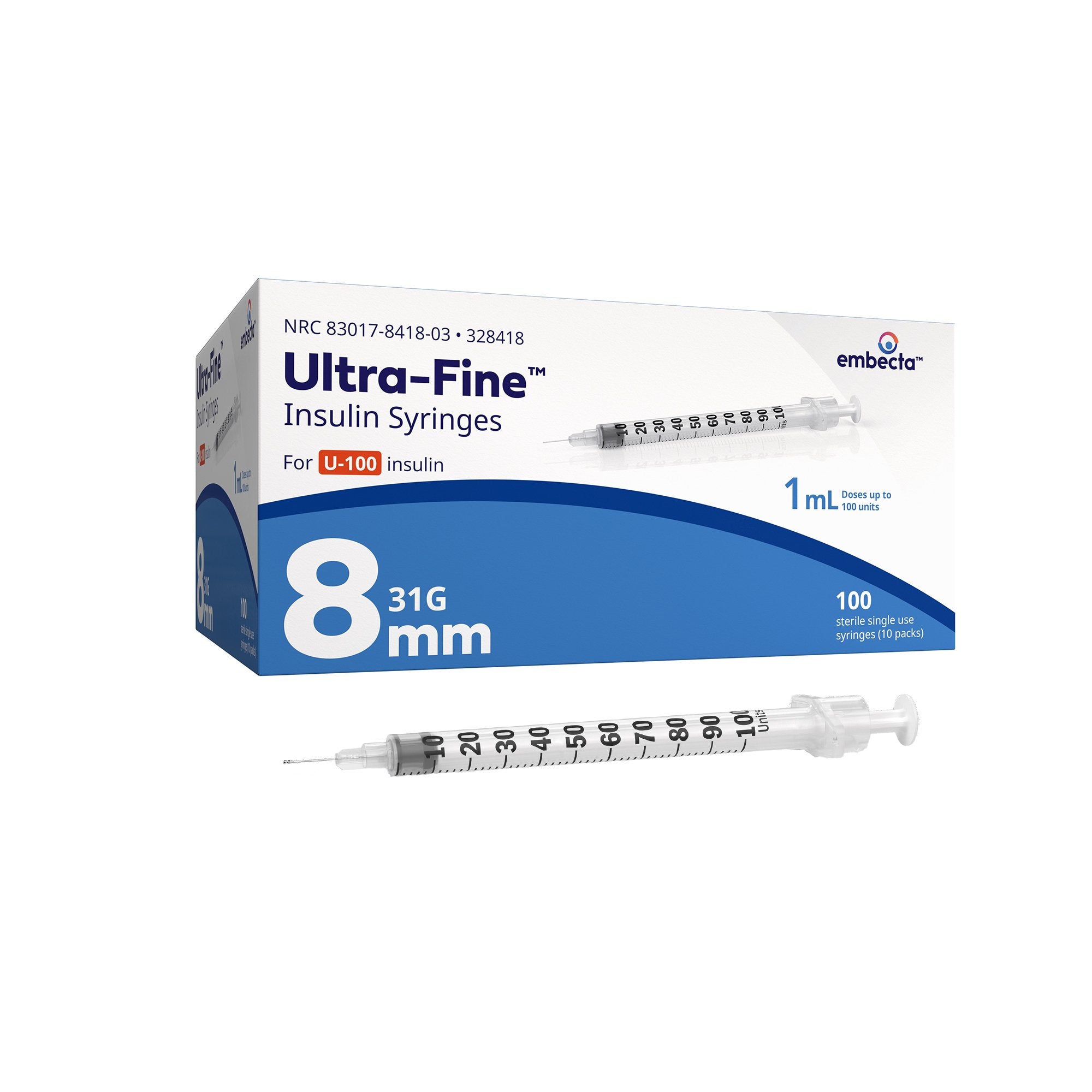 BD™ Insulin Syringe Ultra-Fine™ Needle, 1 cc, 31 G x 8 mm