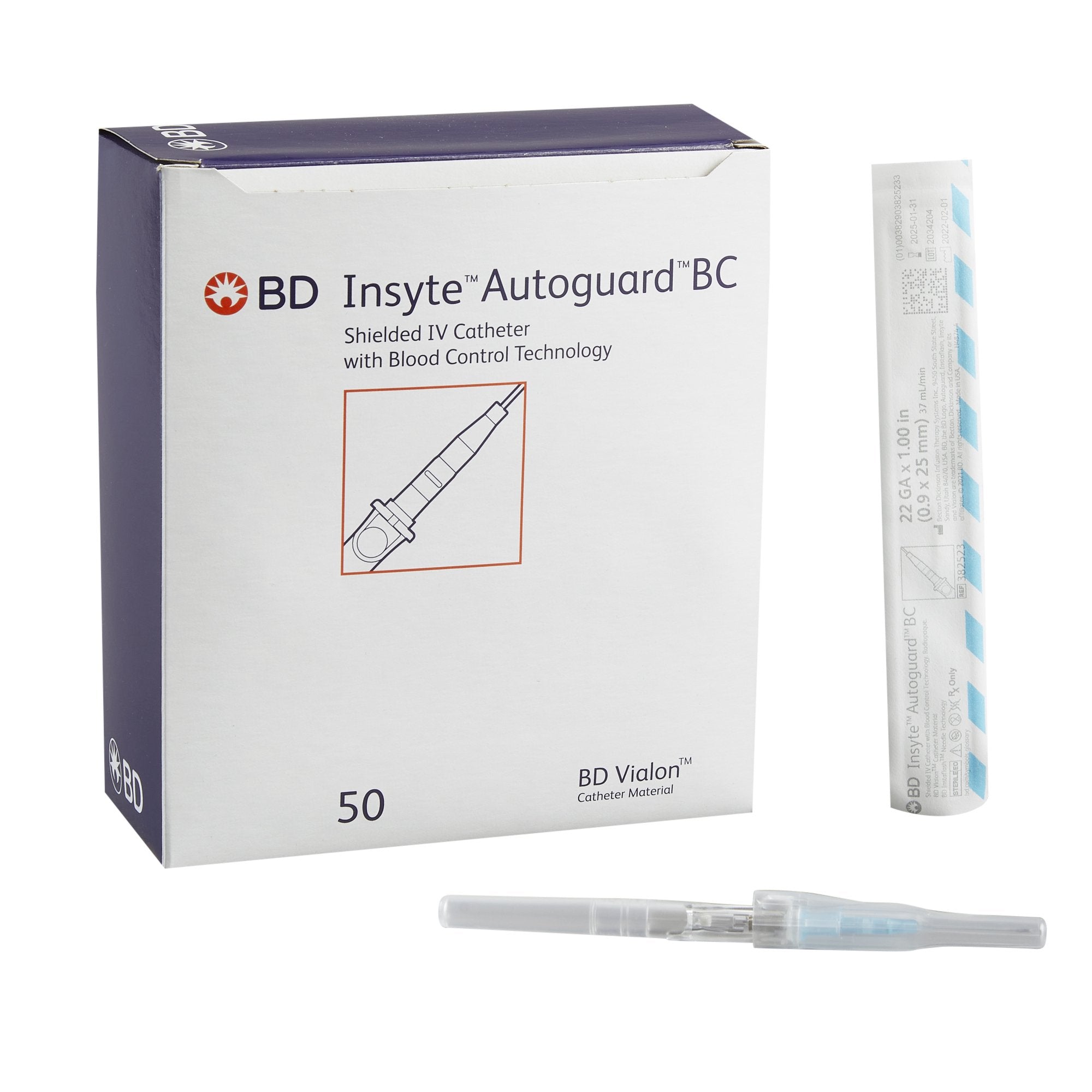 BD Insyte™ Autoguard™ BC Shielded IV Catheter, 22g x 1"