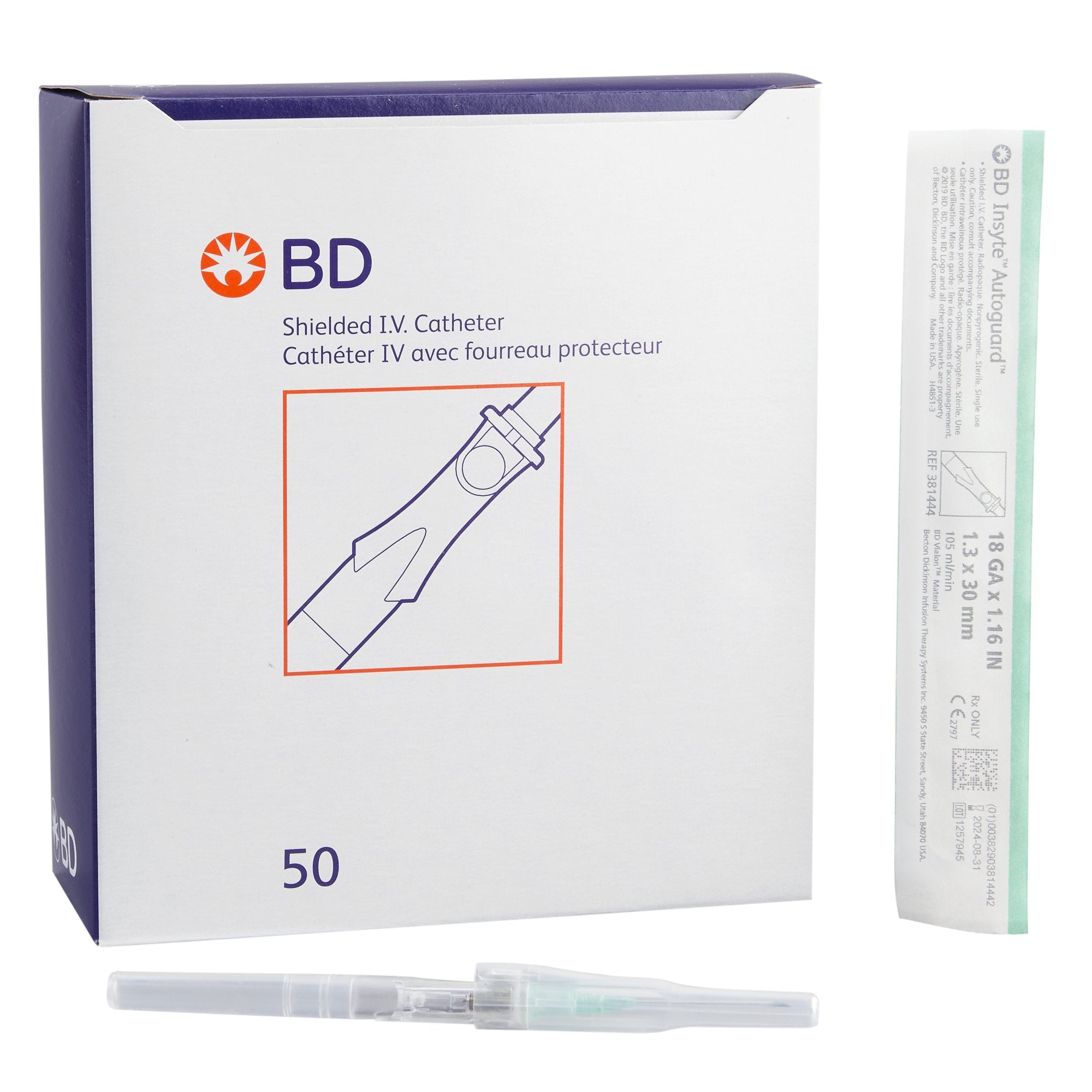 BD Insyte™ Autoguard™ Shielded IV Catheter, 18g x 1.16"