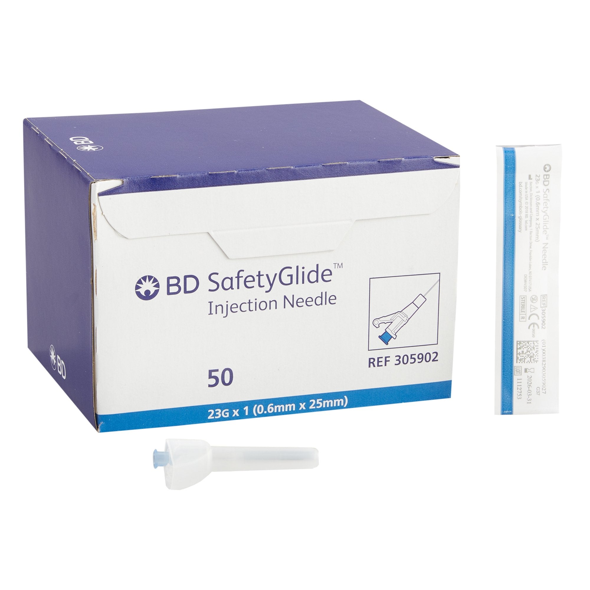 BD™ SafetyGlide™ IM Hypodermic Needle, 23g x 1"