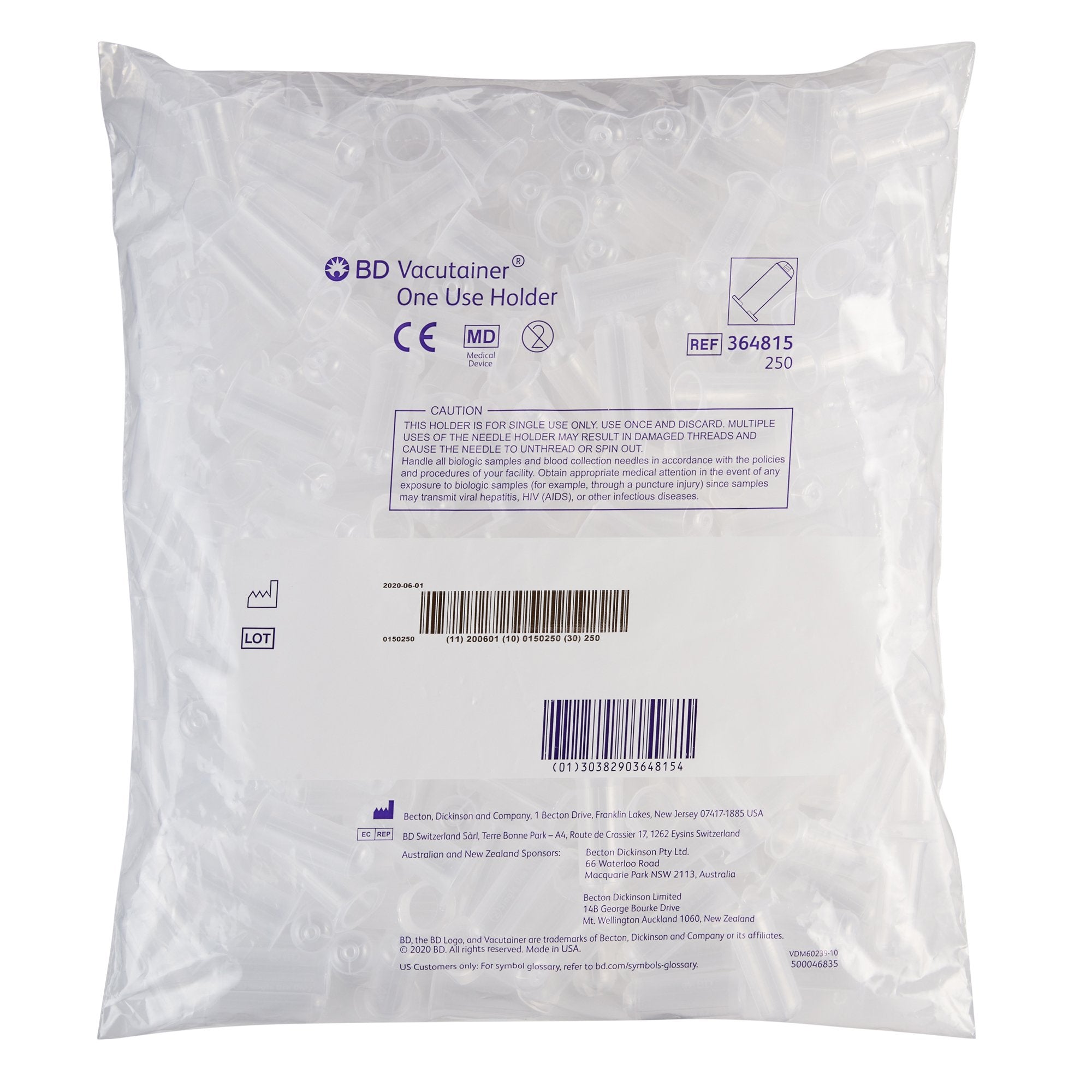 BD Vacutainer® One-Use Non-Stackable Holder