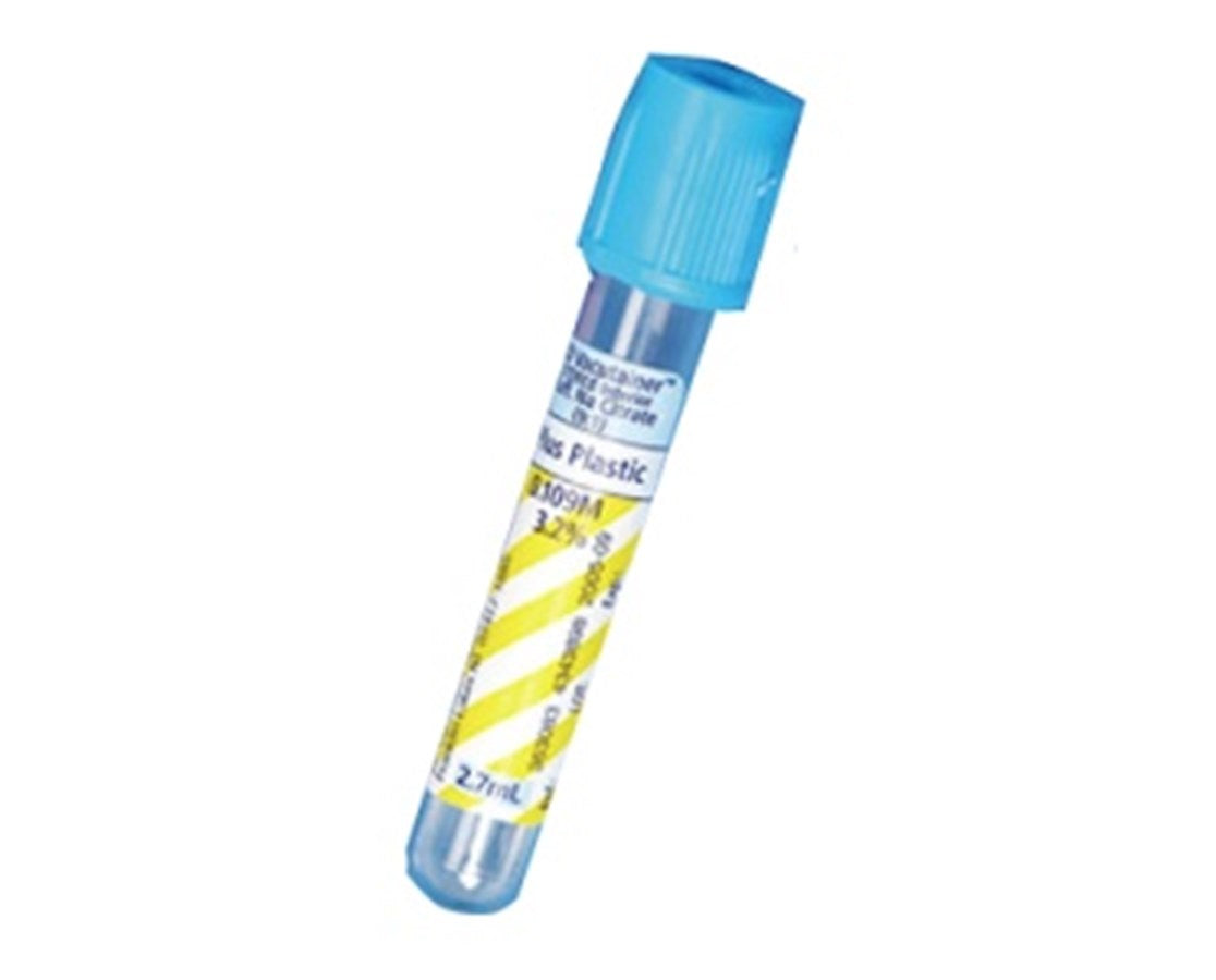 BD Vacutainer® Plus Plastic Citrate Tube, 13 x 75 mm, 2.7 mL, Light Blue