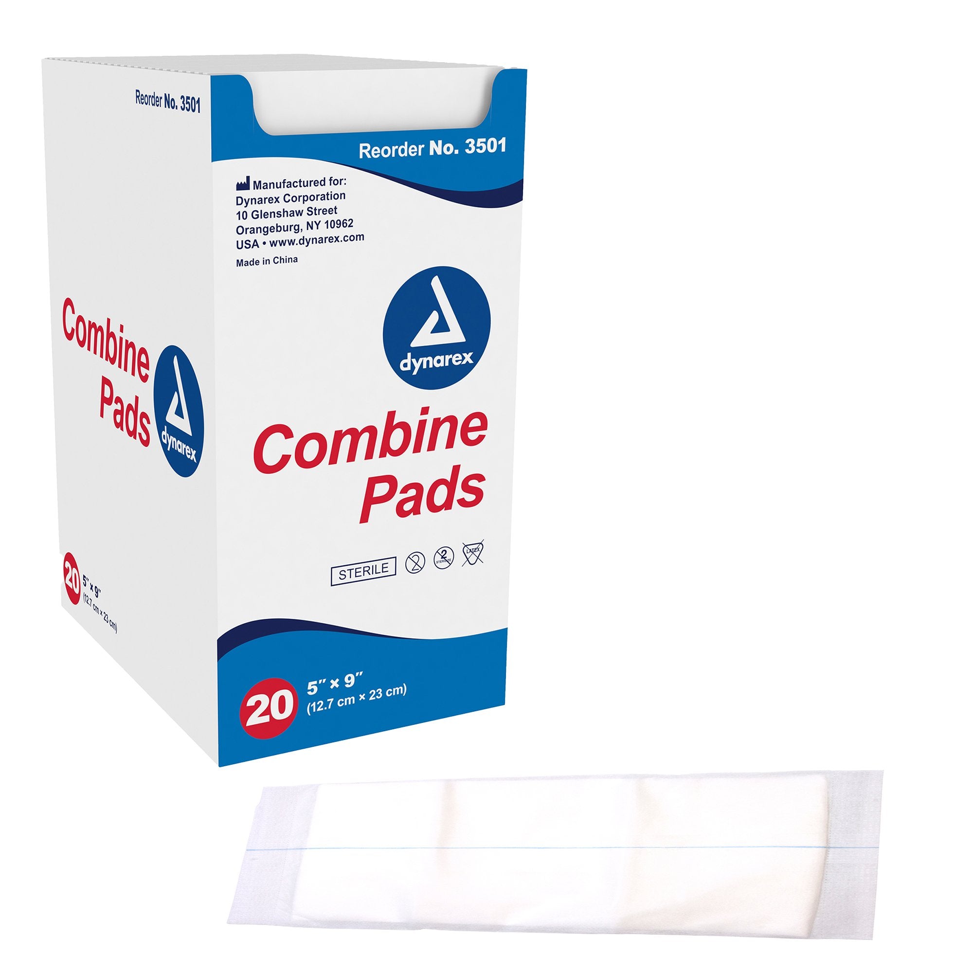 Combine Pads, 5" x 9", 1/pouch, Sterile