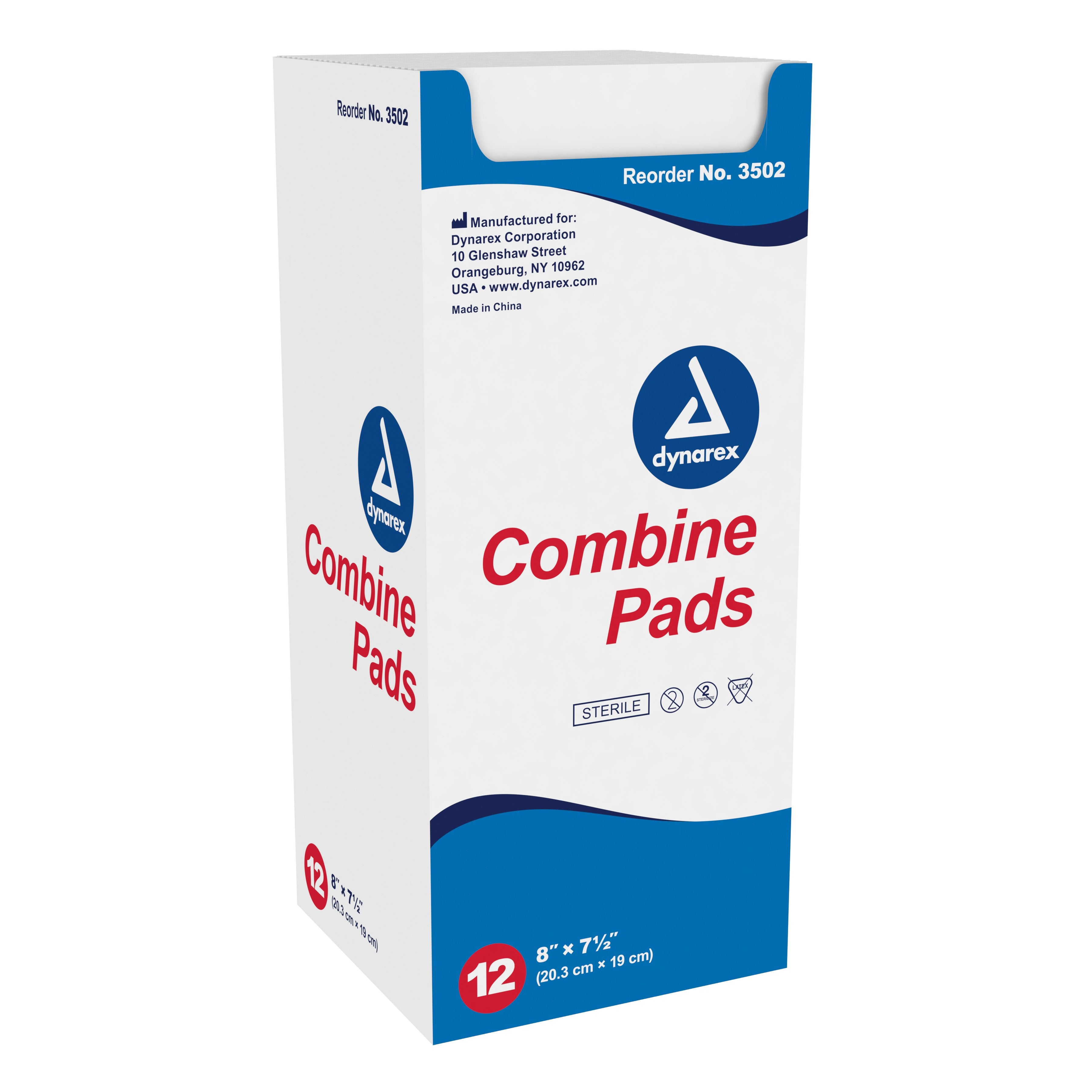 Combine Pads, 8" x 7 1/2", 1/pouch, Sterile