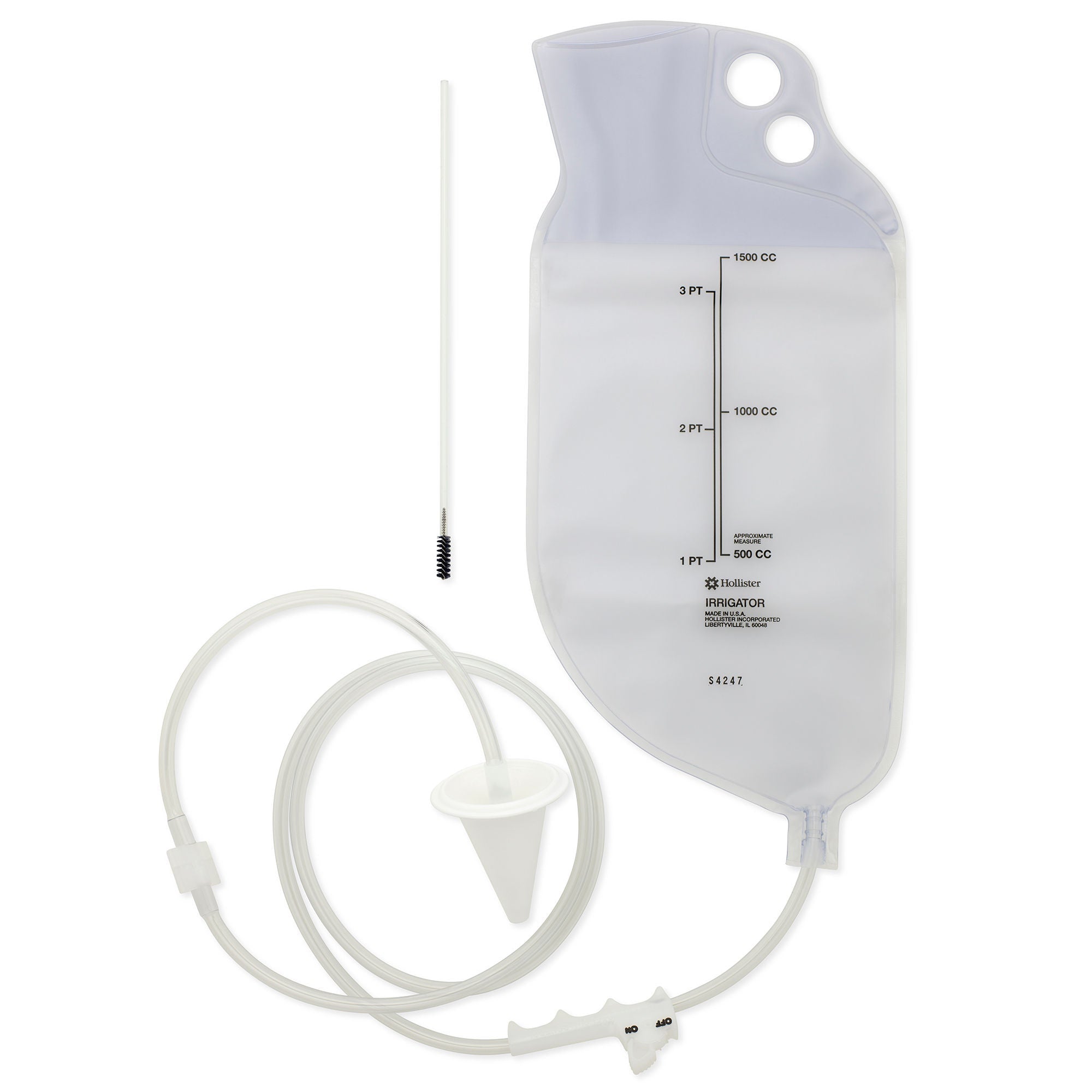 Cone Irrigation Kit with Stoma Cone & Connector, Irrigator and Cleaning Brush