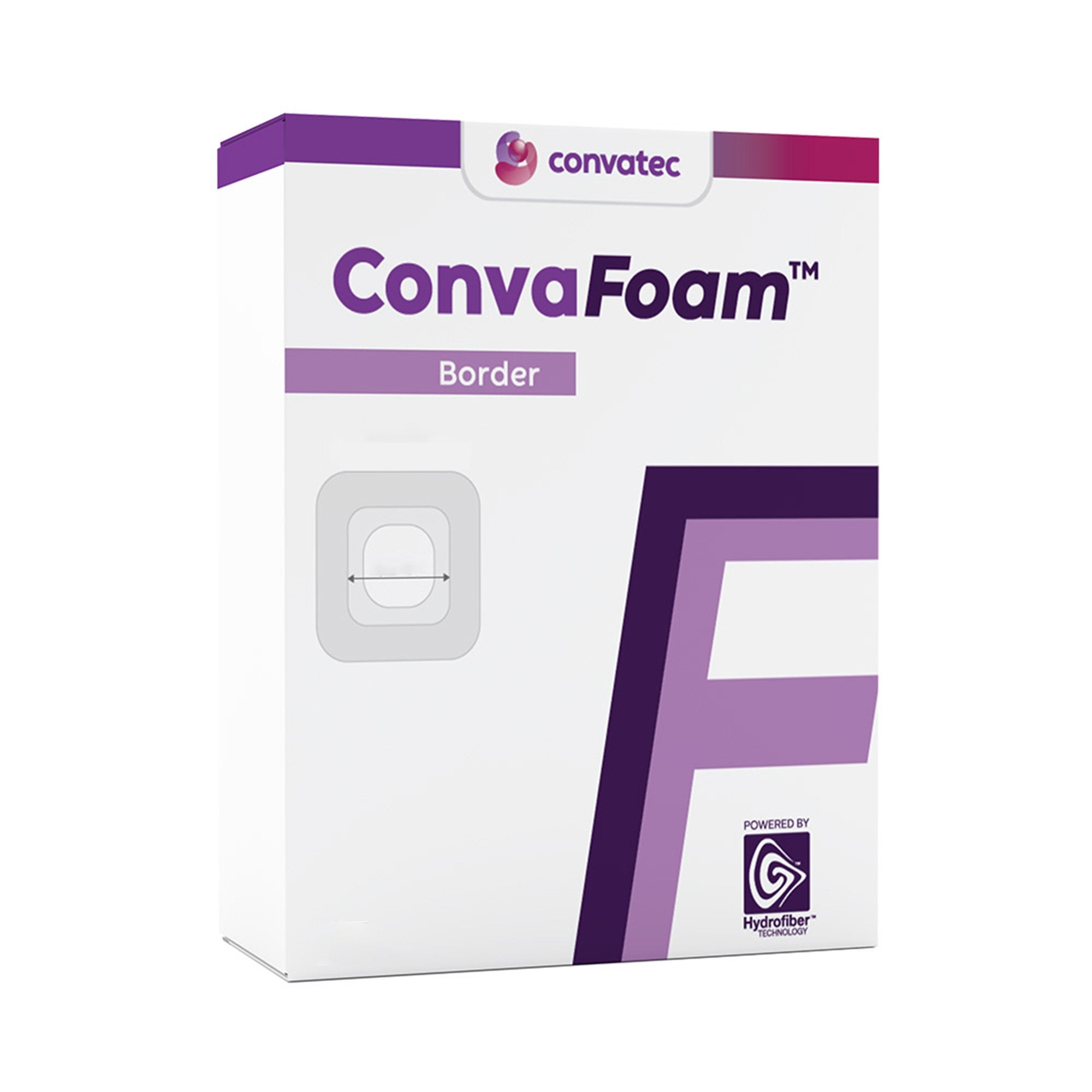 ConvaFoam™ Border Adhesive Silicone Hydrofiber™ Foam Dressing Large Sacral 9.4x8.3" (24x21cm)