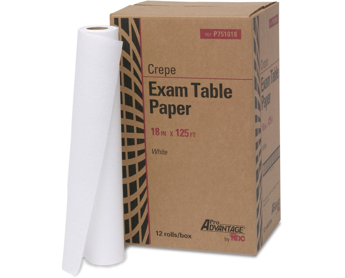 Crepe Exam Table Paper, 21" x 125 ft, White