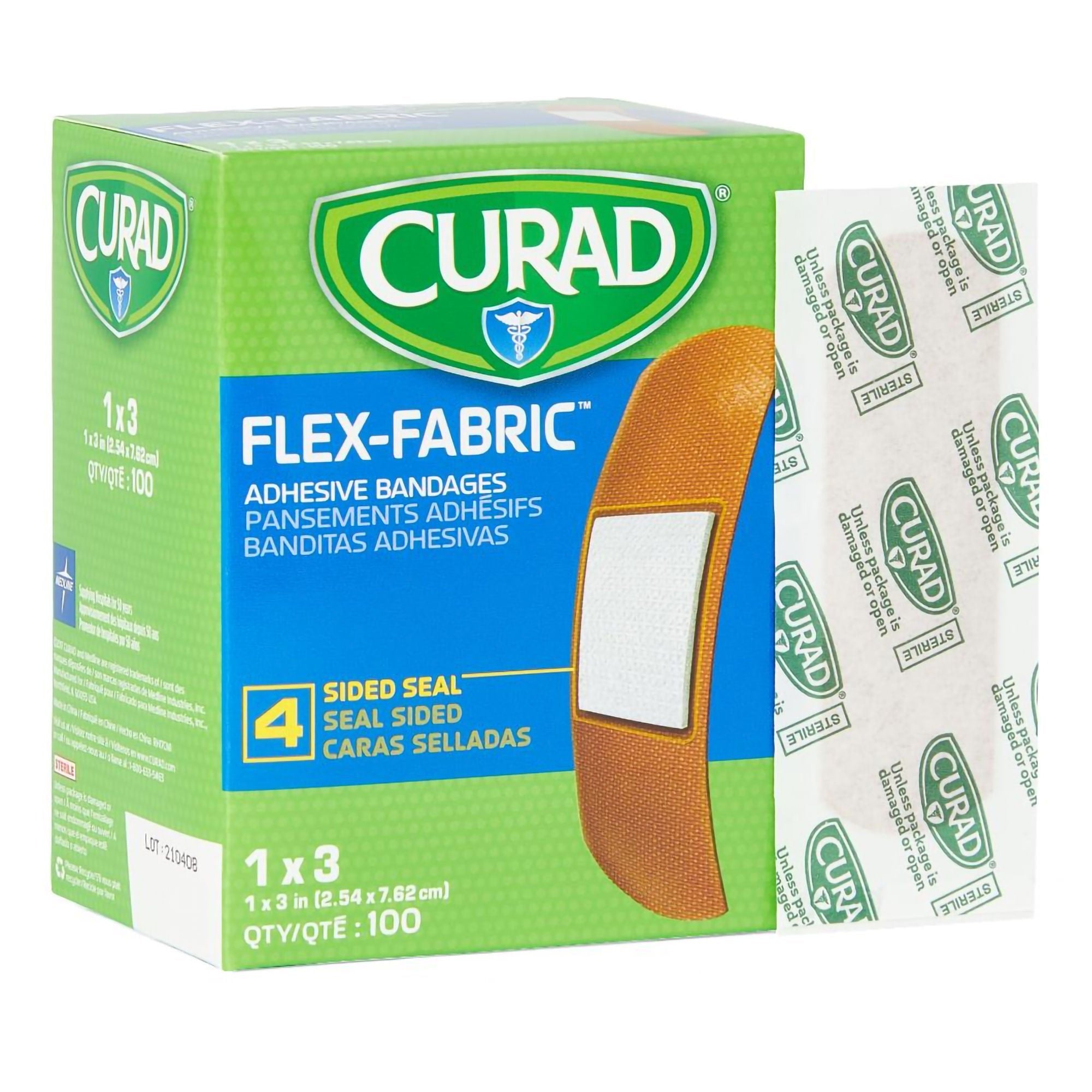 CURAD Fabric Adhesive Bandages, 3/4" x 3"