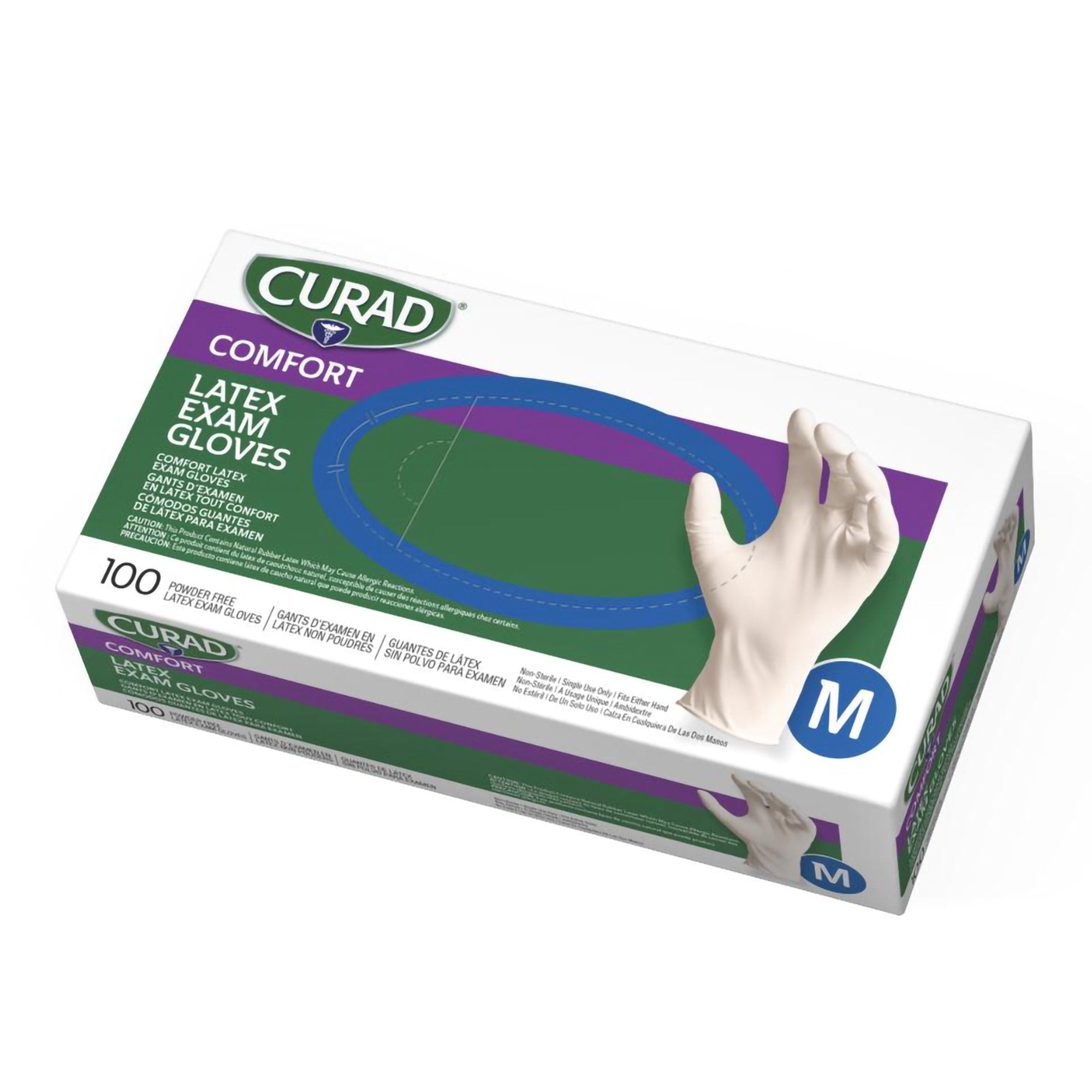 CURAD Powder-Free Textured Latex Exam Gloves, X-Small
