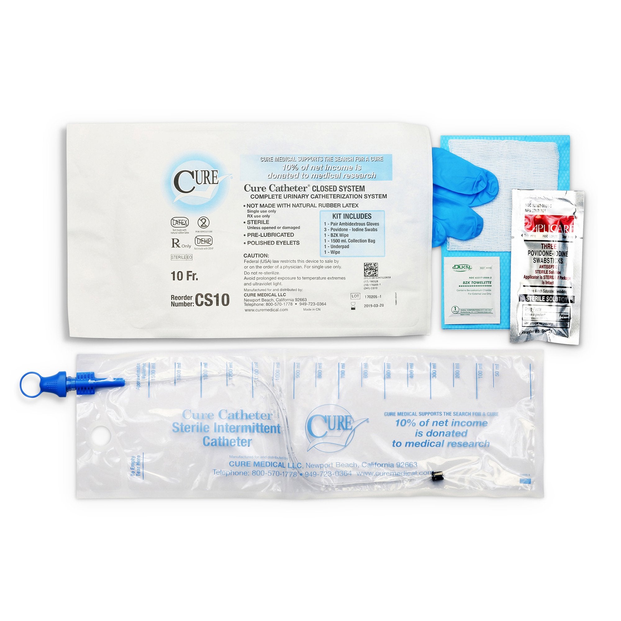 Cure Catheter® Closed System Kit, 10Fr A4353