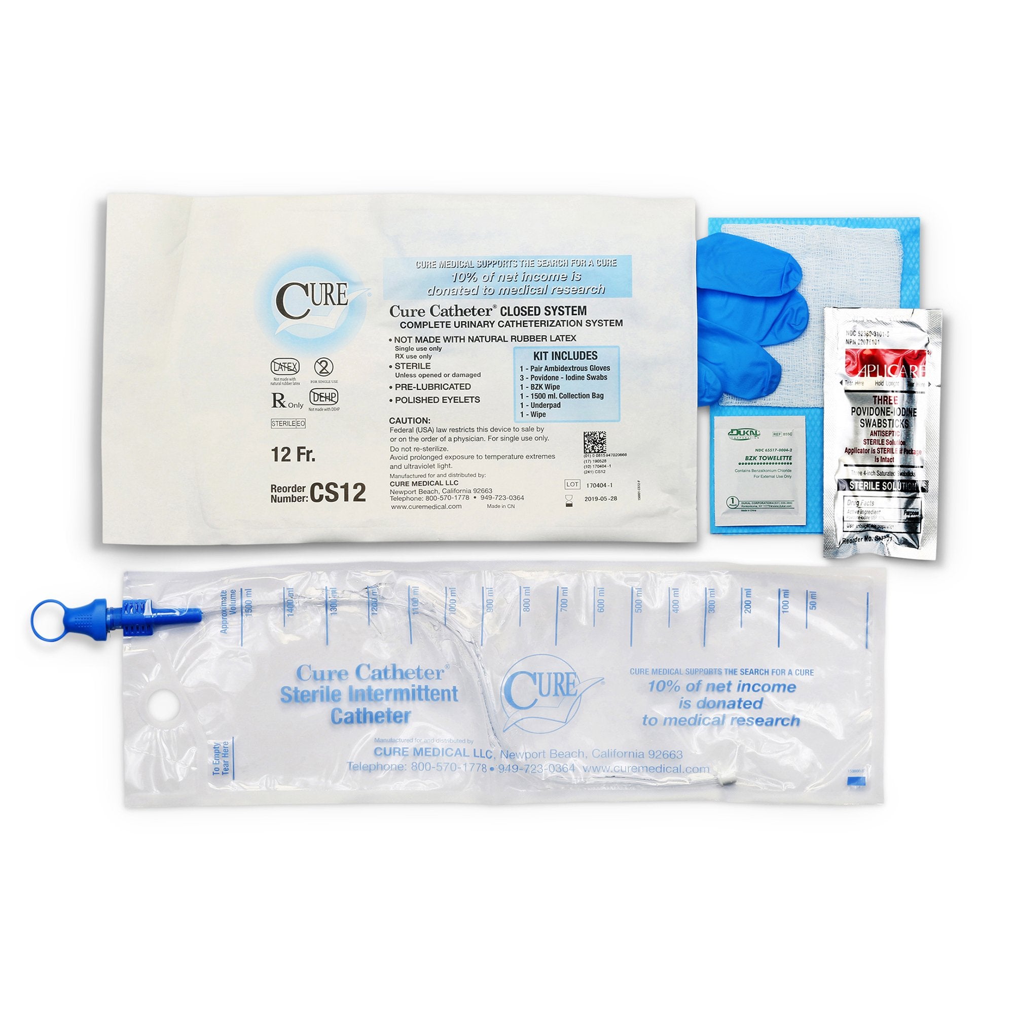Cure Catheter® Closed System Kit, 12Fr A4353
