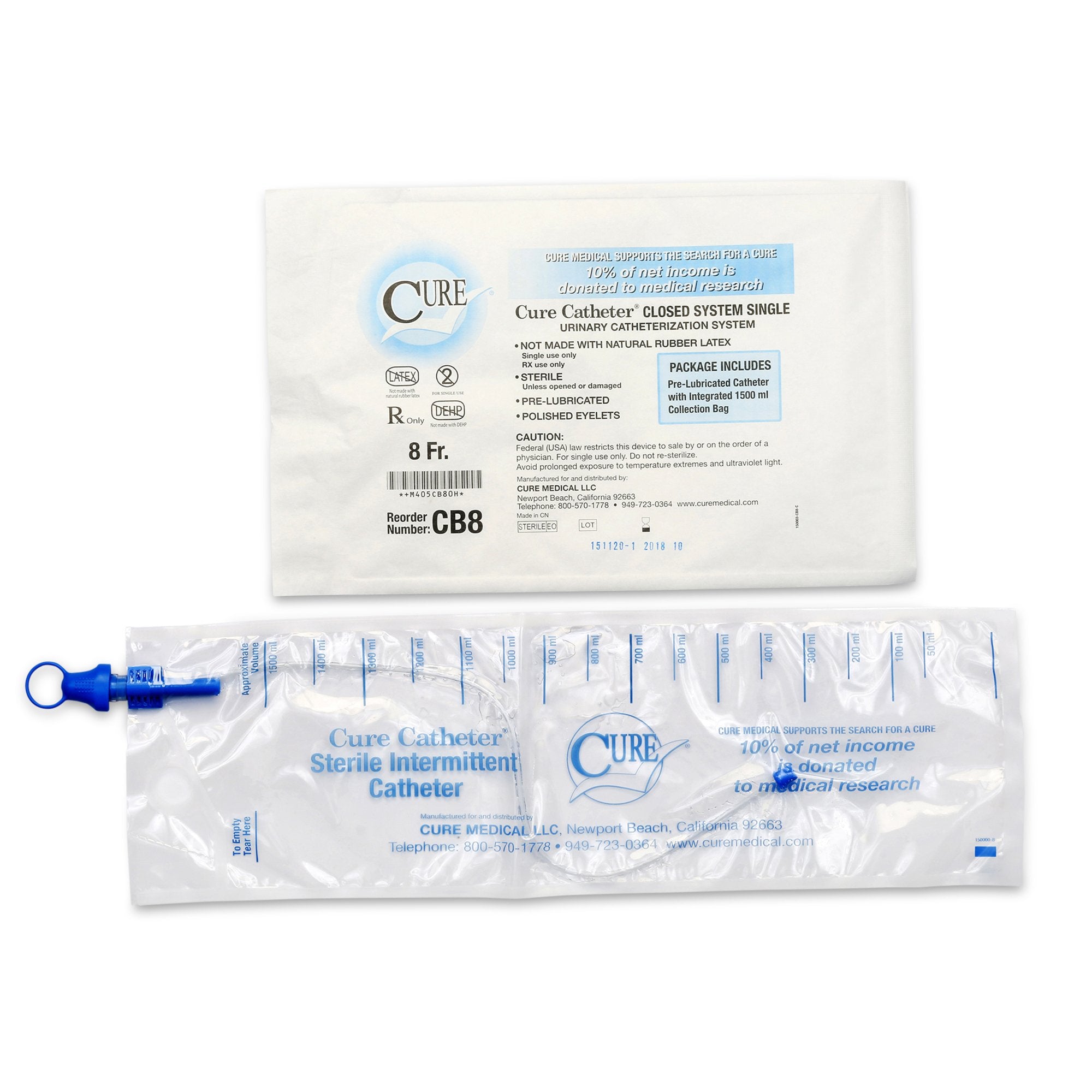 Cure Catheter® Closed System Single, 8Fr A4353