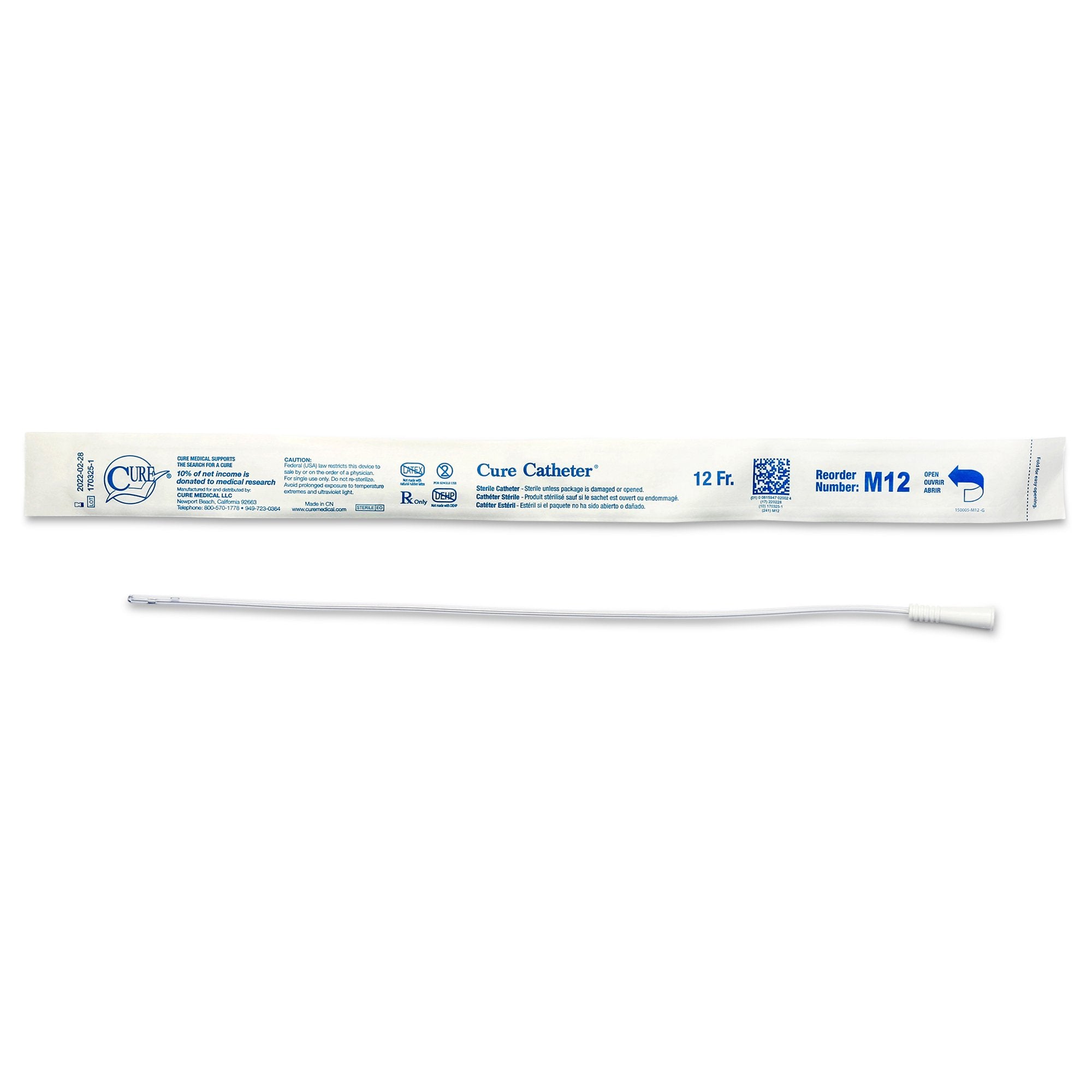 Cure Catheter® Male Catheter with Straight Tip, 16”, 12Fr A4351