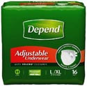 Depend® Heavy Absorbency Unisex Overnight Incontinence Brief, L/XL (35-49”)