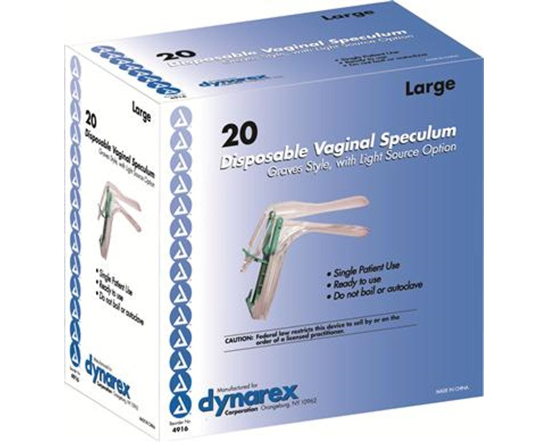 Disposable Vaginal Specula with Light Option, Large
