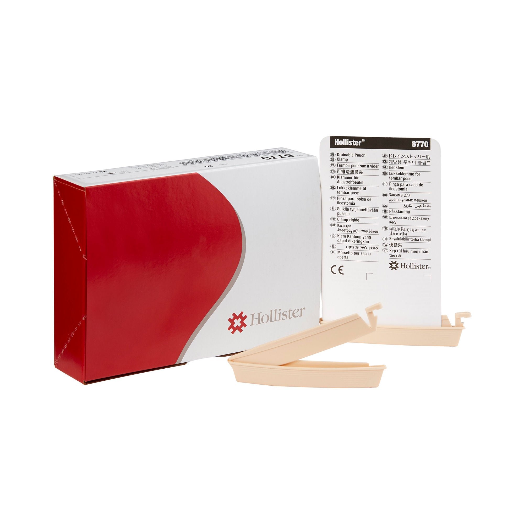 Drainable Pouch Clamp, Beige