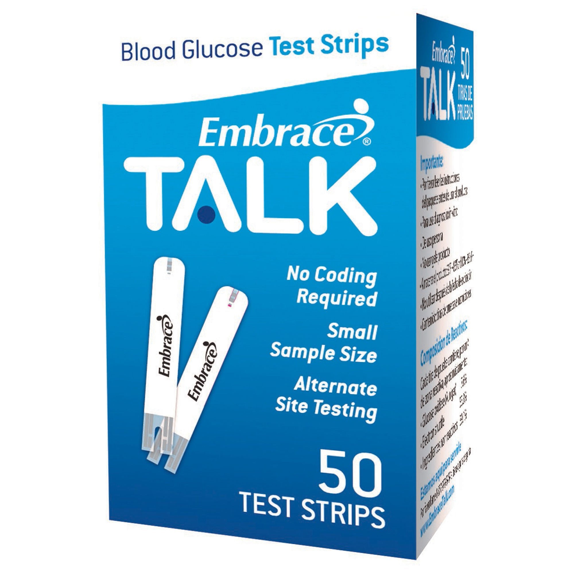 Embrace® TALK™ Blood Glucose Test Strips, 50ct