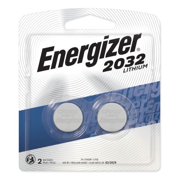 Energizer® 2032 Lithium Coin Battery, 3 Volt - 2 Pack