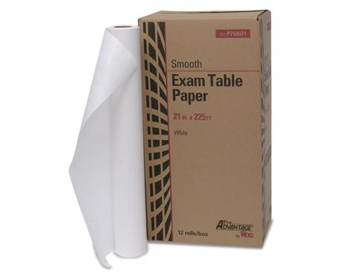 Exam Table Paper, 21" x 225 ft, White, Smooth