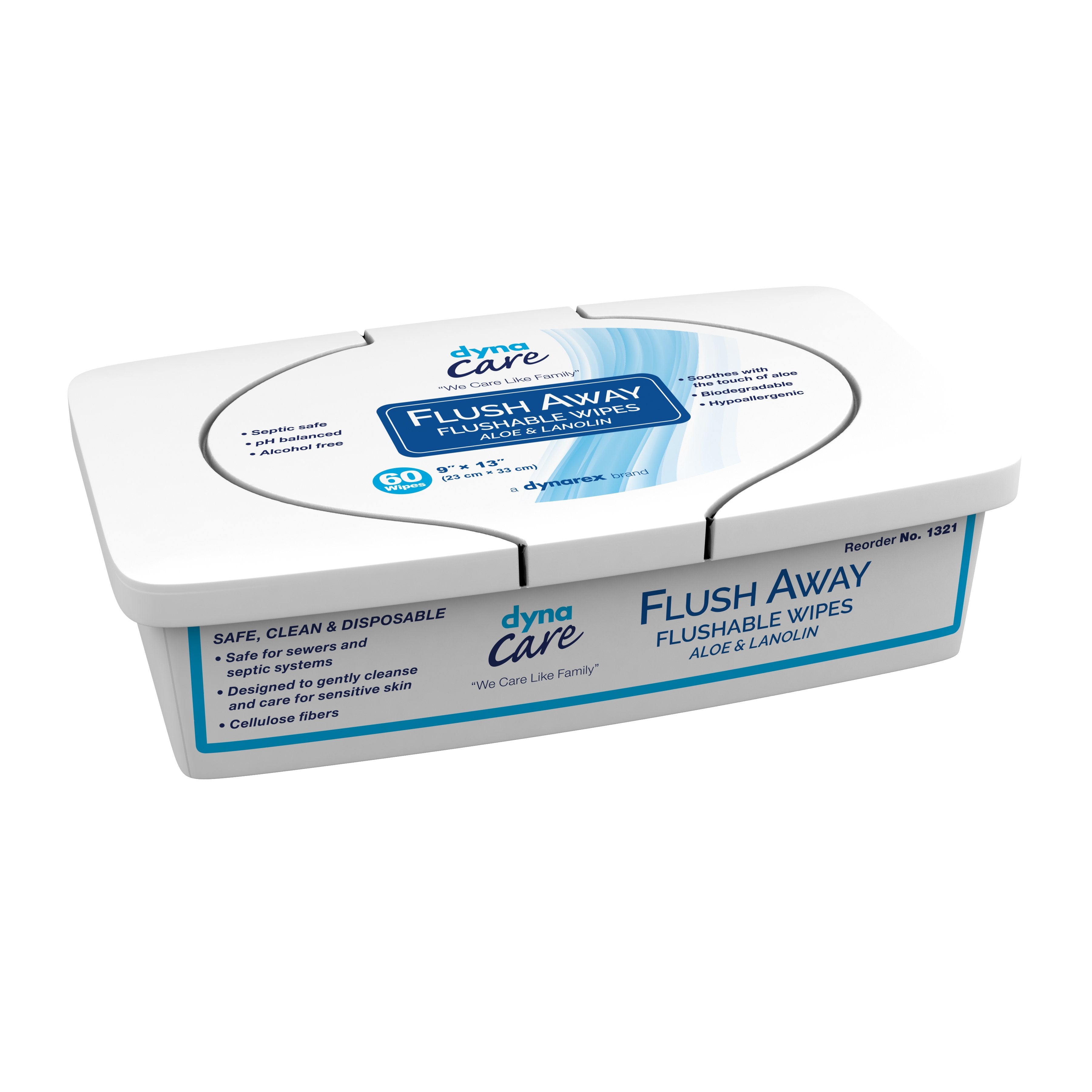 Flush Away Flushable Wipes Tub Pack, 9" × 13"
