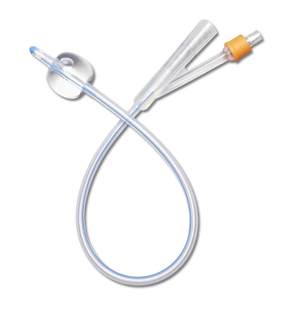 Foley Catheter, 100% Silicone, 16 Fr, 10 mL, 2-Way