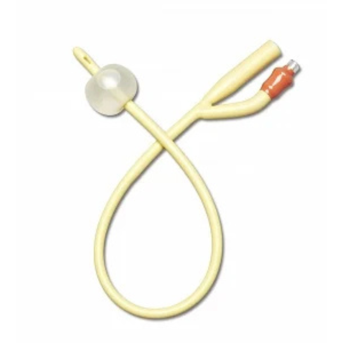 Foley Catheter, 100% Silicone, 20 Fr, 10 mL, Coude, 2-Way