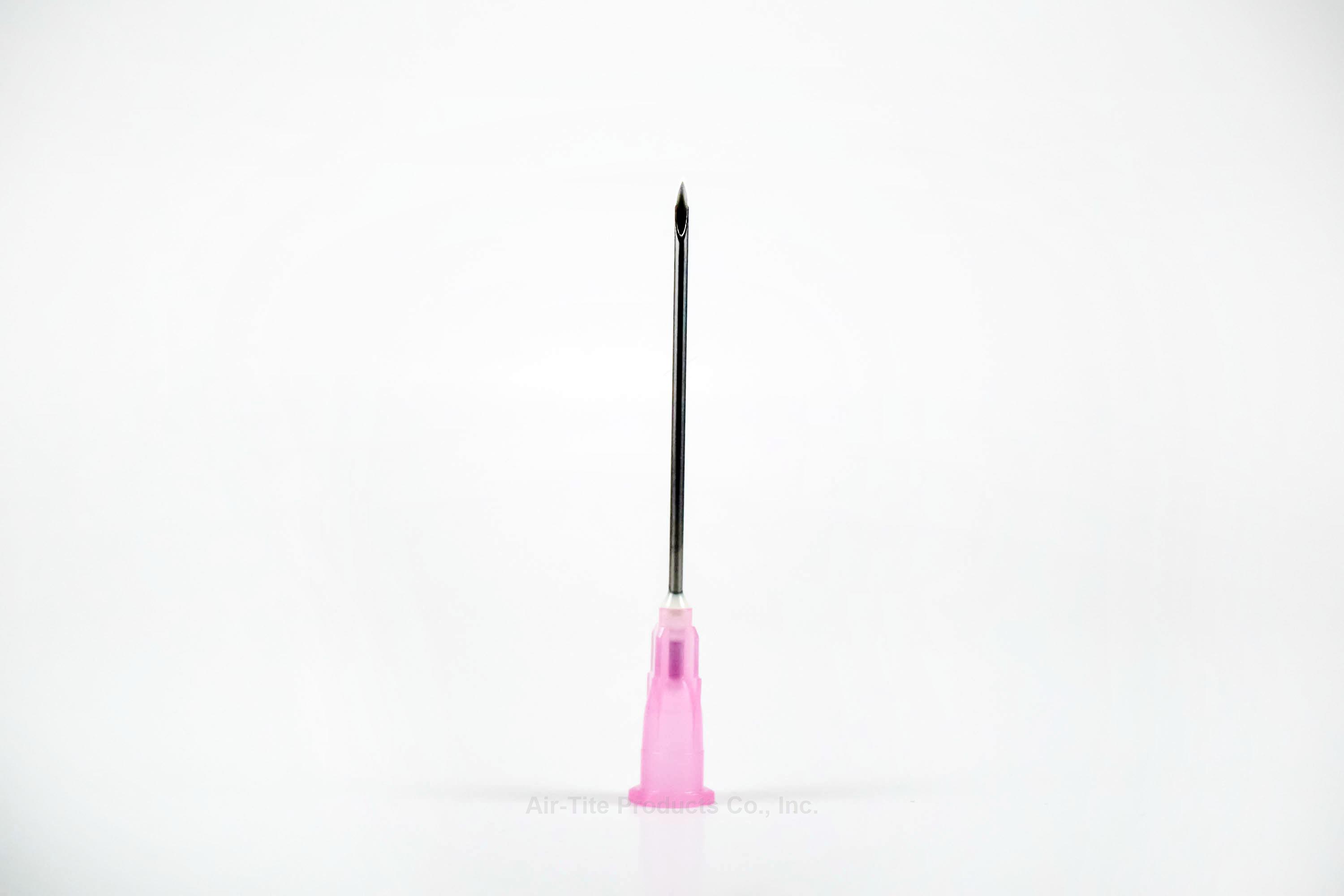 Hypodermic Needle with Regular Bevel, 18g x 1 1/2", Pink
