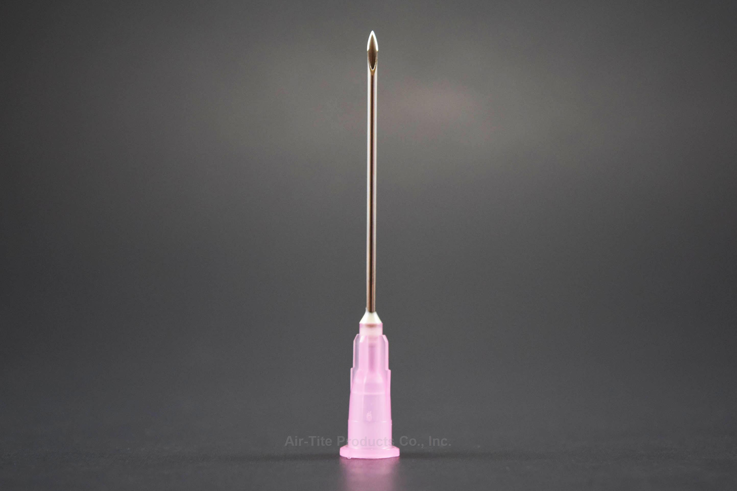 Hypodermic Needle with Regular Bevel, 18g x 1", Pink