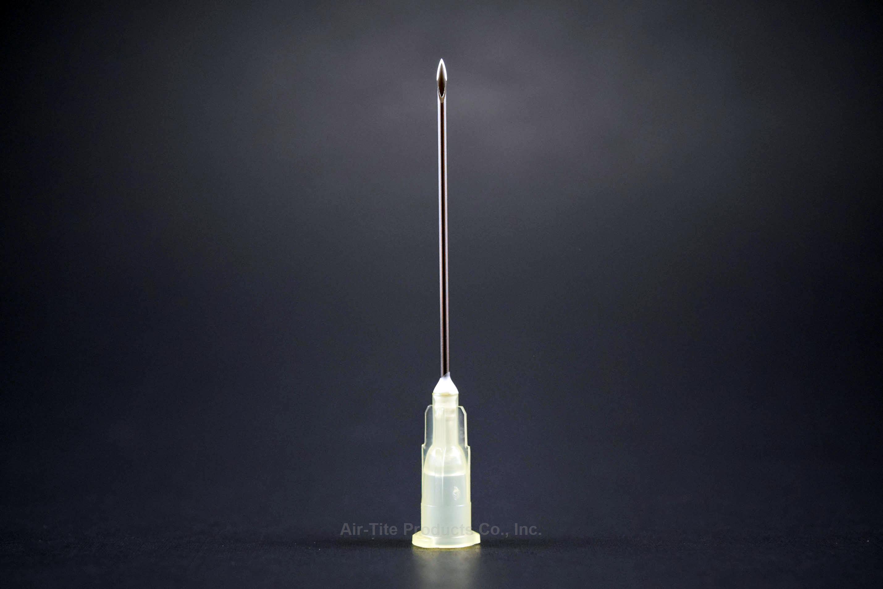 Hypodermic Needle with Regular Bevel, 19g x 1 1/2", Brown