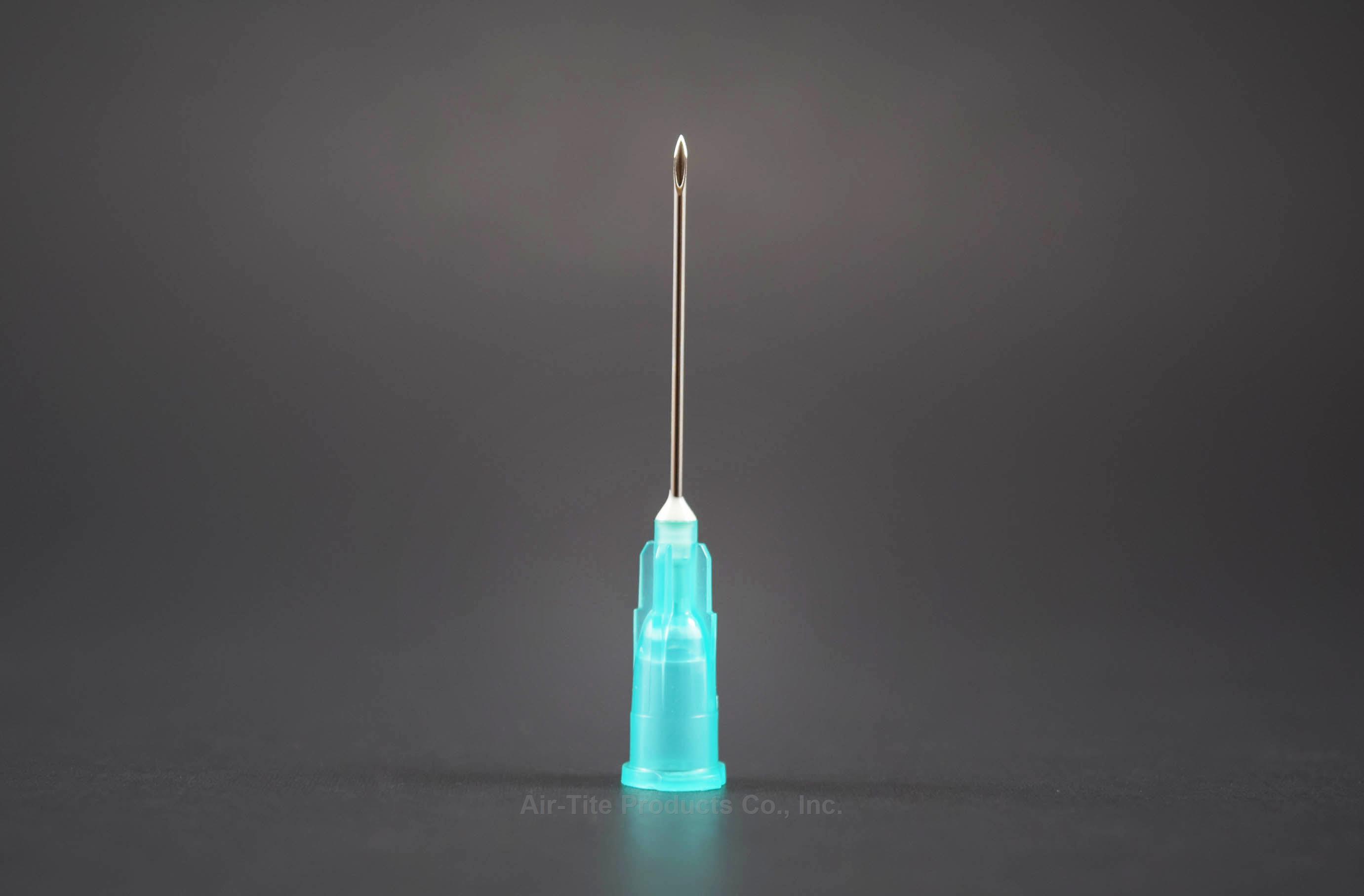 Hypodermic Needle with Regular Bevel, 21g x 1 1/2", Green