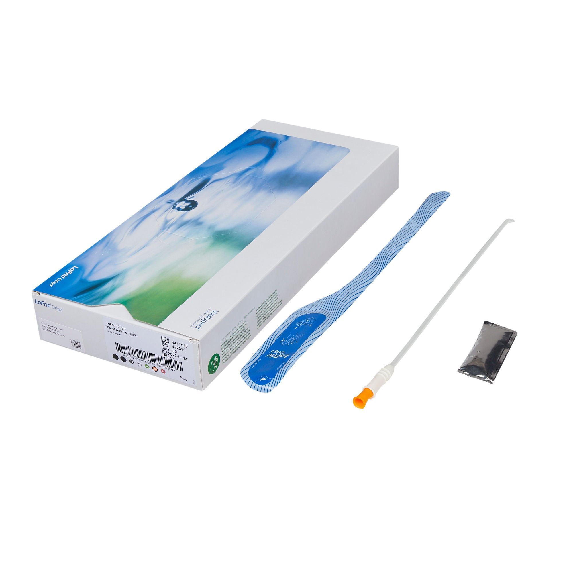 LoFric® Origo™ Hydrophilic Coude Catheter, 16fr 16"