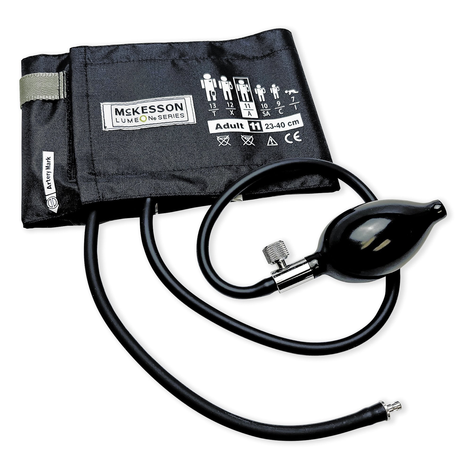 McKesson LUMEON™ Blood Pressure Cuff & Bulb, Adult, 23-40cm, Black