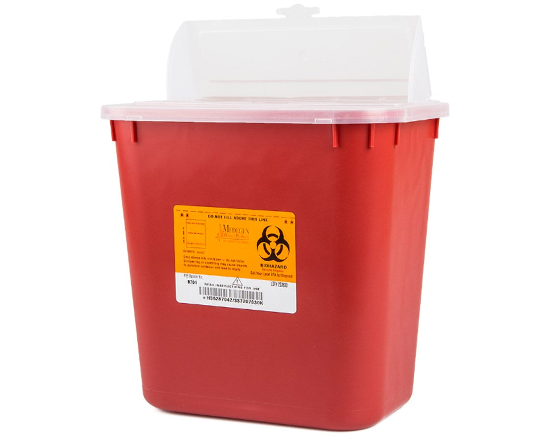 Medegen Stackable Sharps Container, 2 gallon, Red